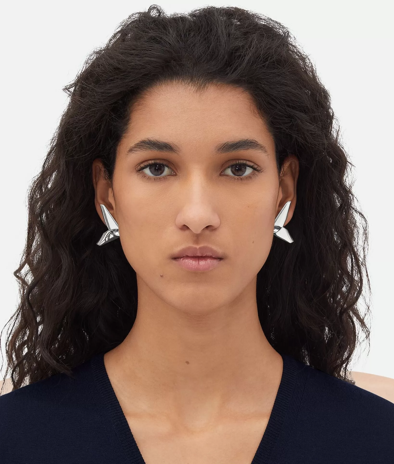 Earrings>Bottega Veneta Plane Earrings Silver