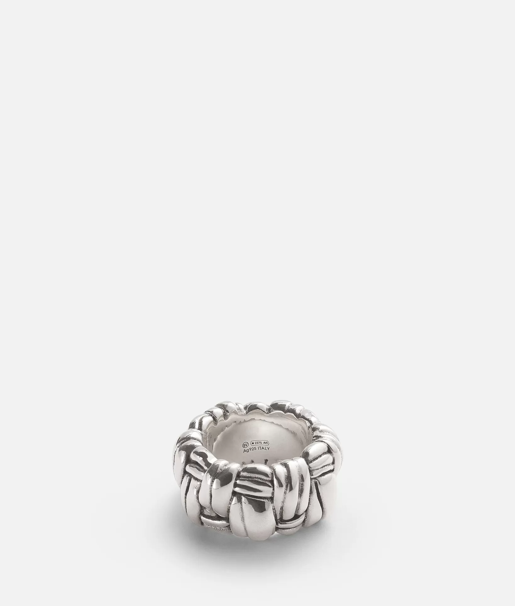 Rings>Bottega Veneta Pleat Ring Silver