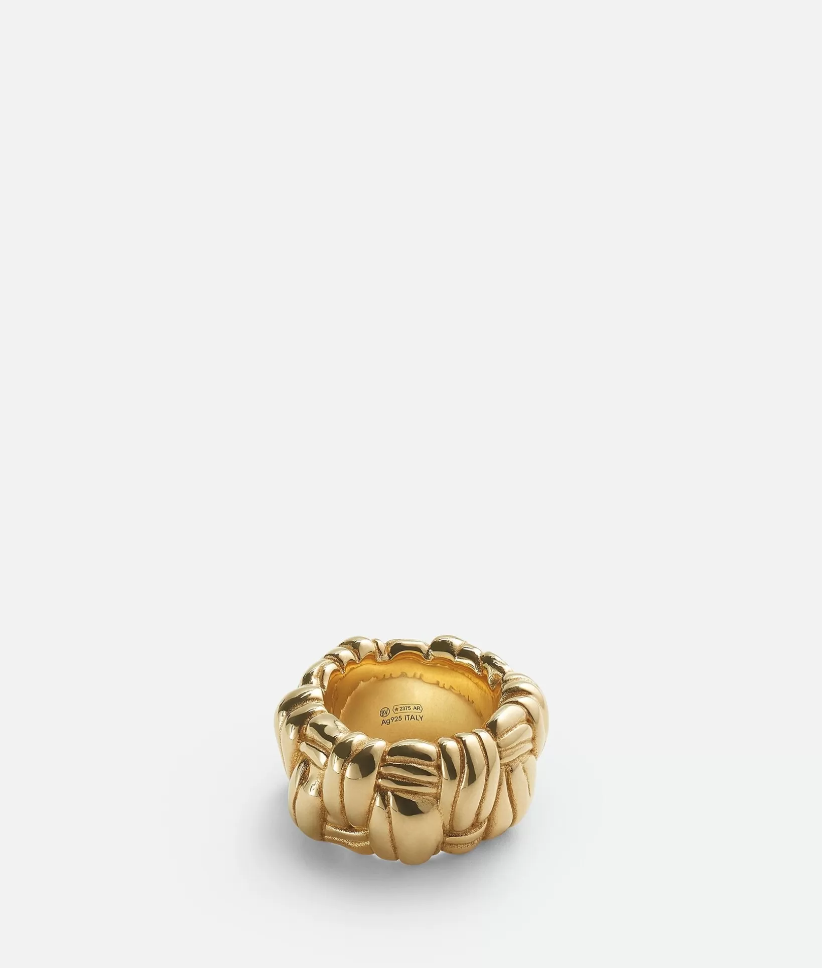 Rings>Bottega Veneta Pleat Ring Yellow gold