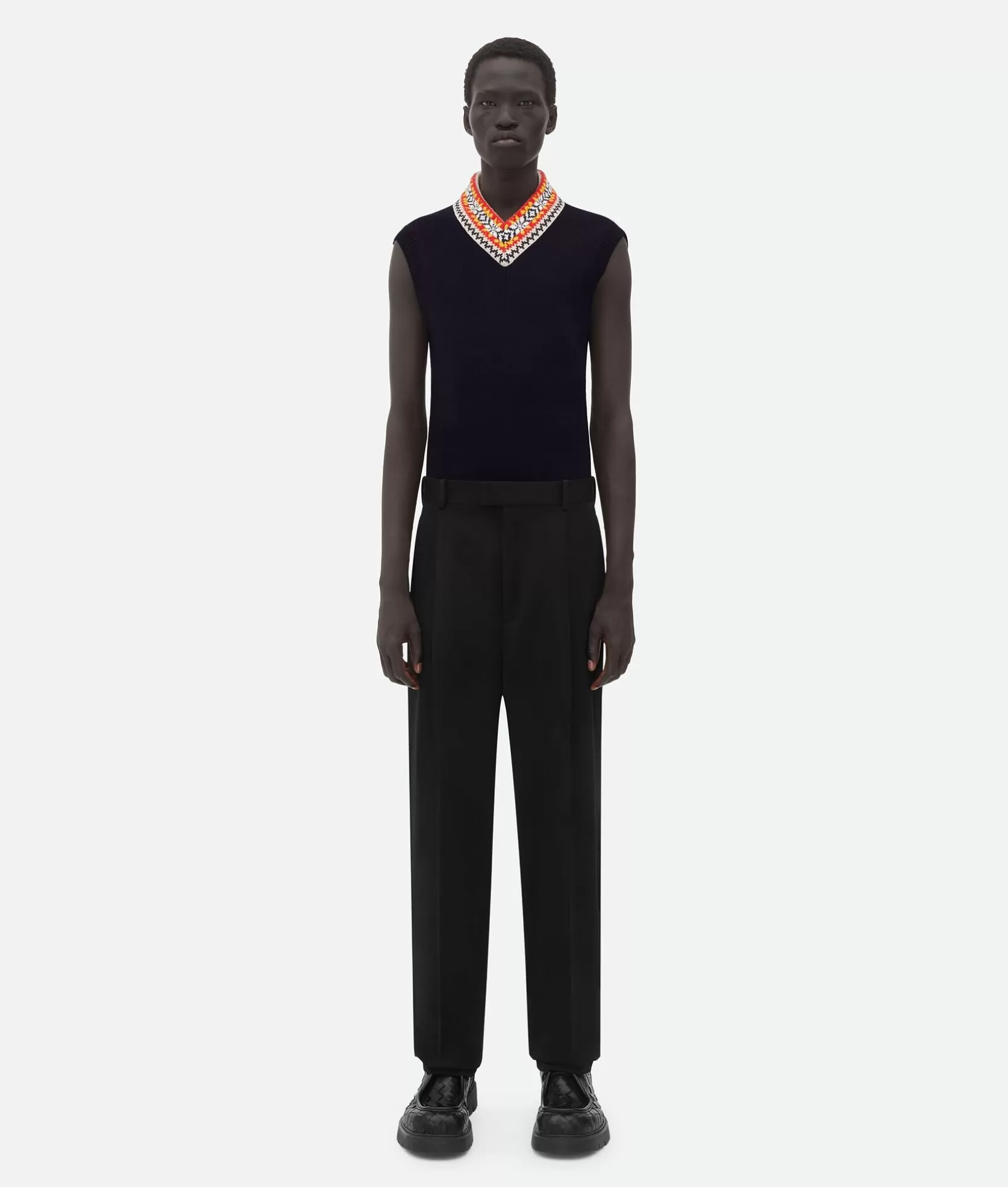 Trousers And Shorts>Bottega Veneta Pleated Sartorial Wool Twill Trousers Black