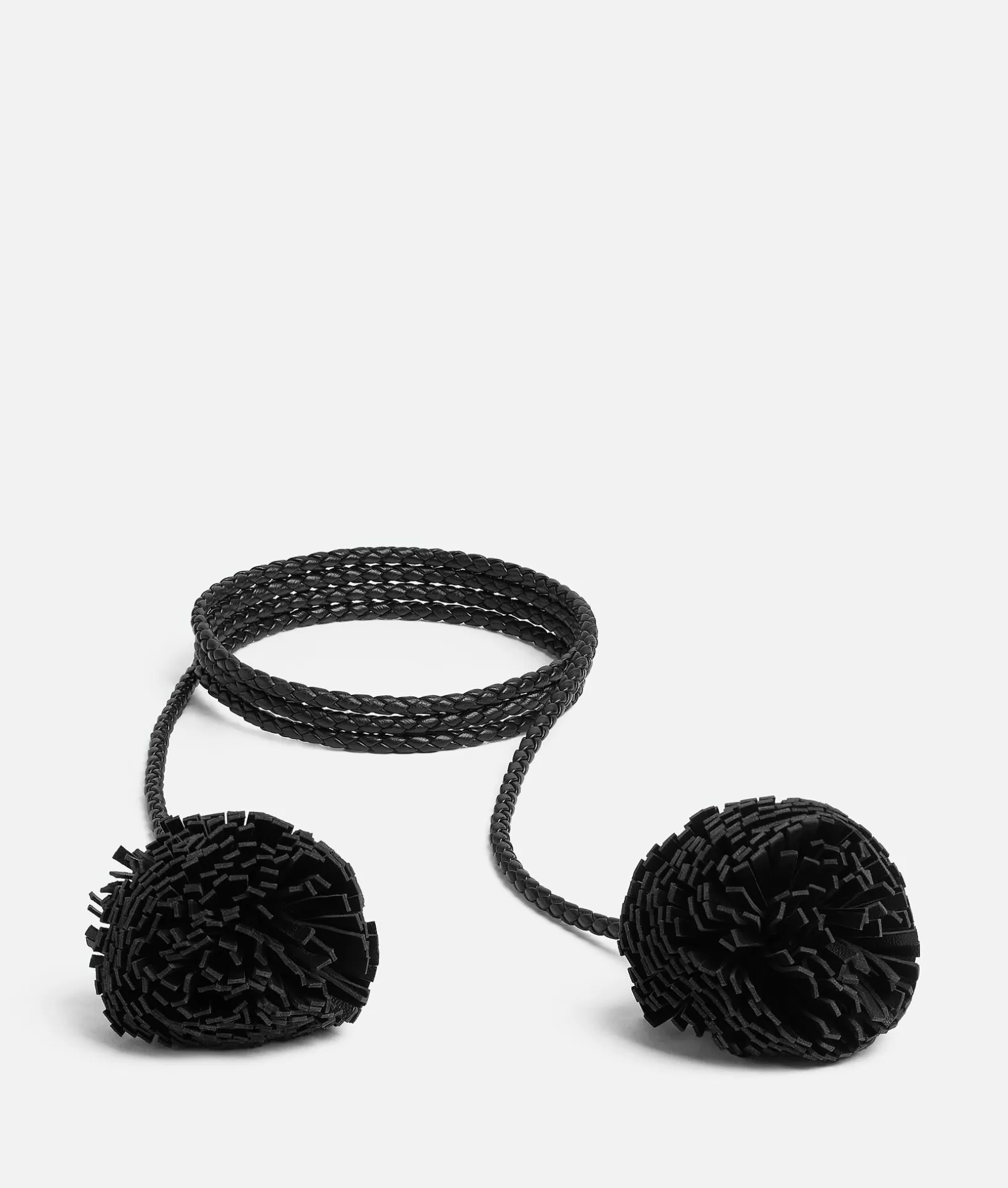 Belts>Bottega Veneta Pompom Coaxial Belt Black