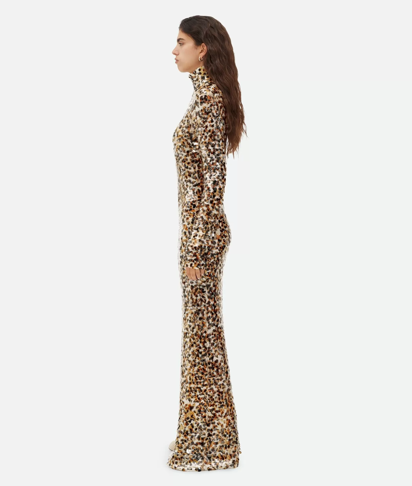 Dresses>Bottega Veneta Printed Sequins Cotton Dress Cob/black