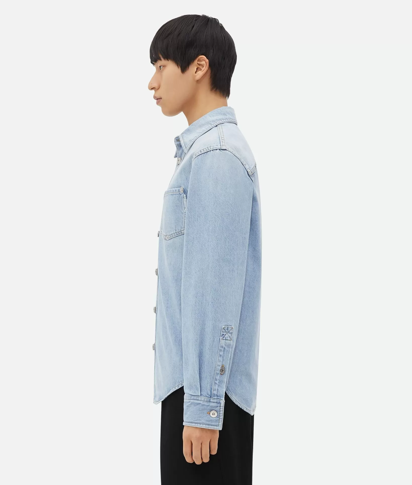 Shirts | Denim>Bottega Veneta Relaxed Fit Light-Bleached Denim Shirt Light bleach