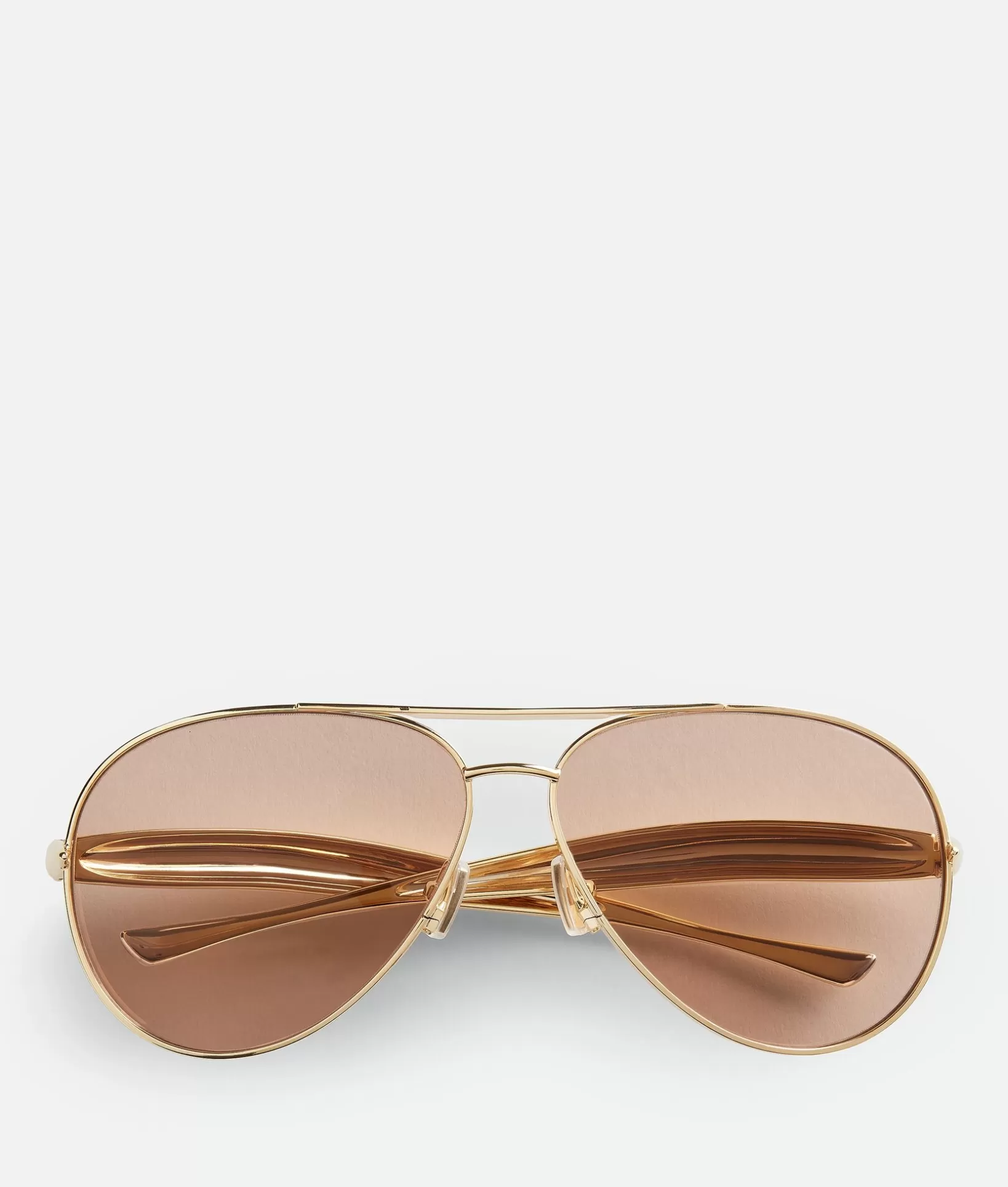 Sunglasses | Sunglasses>Bottega Veneta Sardine Aviator Sunglasses Gold/brown