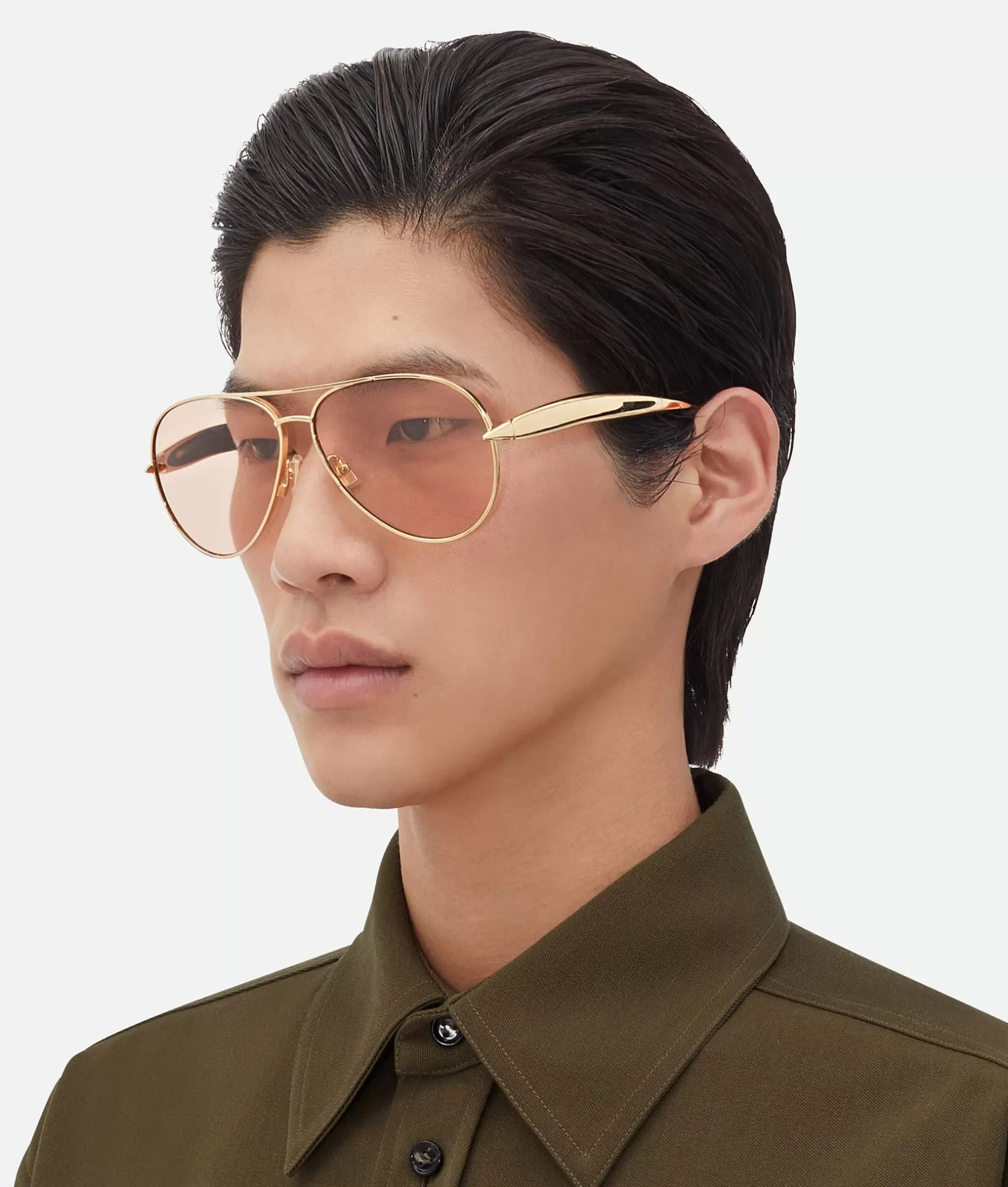 Sunglasses | Sunglasses>Bottega Veneta Sardine Aviator Sunglasses Gold/brown