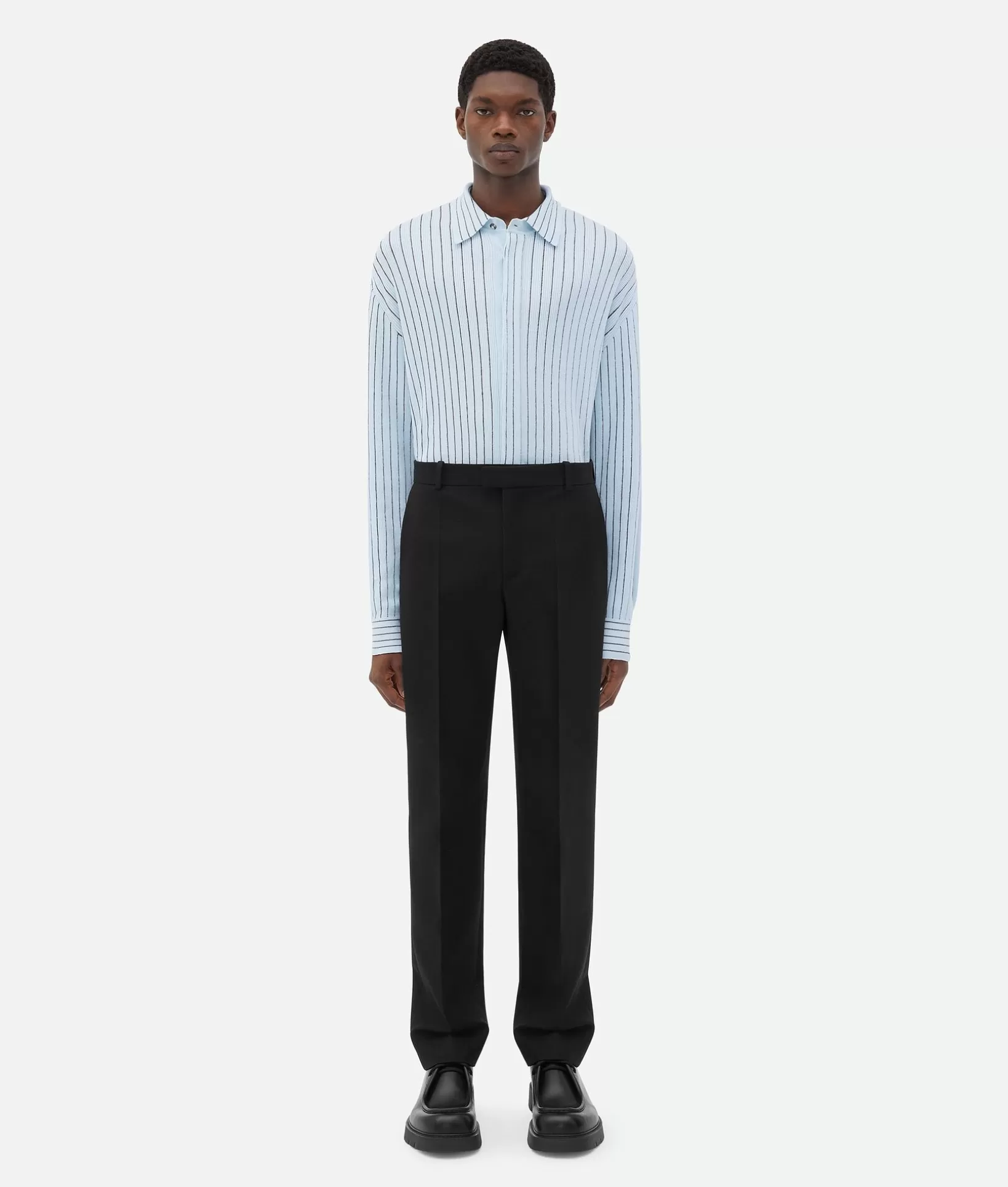 Trousers And Shorts>Bottega Veneta Sartorial Grain De Poudre Trousers Black