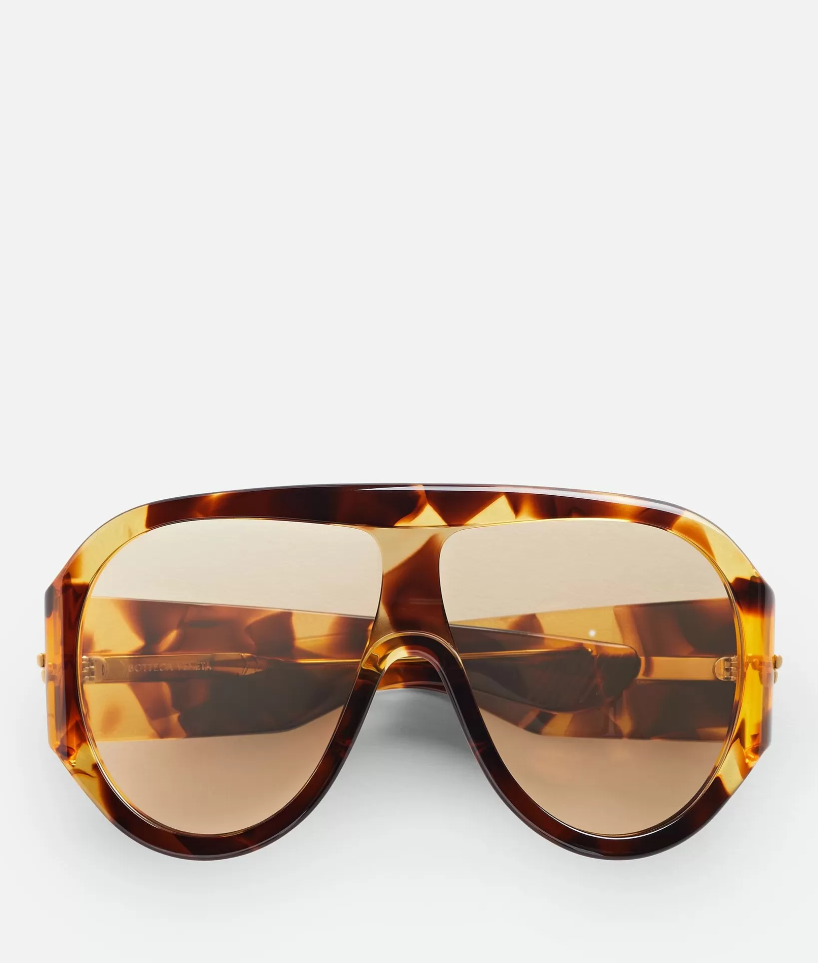 Sunglasses | Sunglasses>Bottega Veneta Scudo Shield Sunglasses Havana/brown