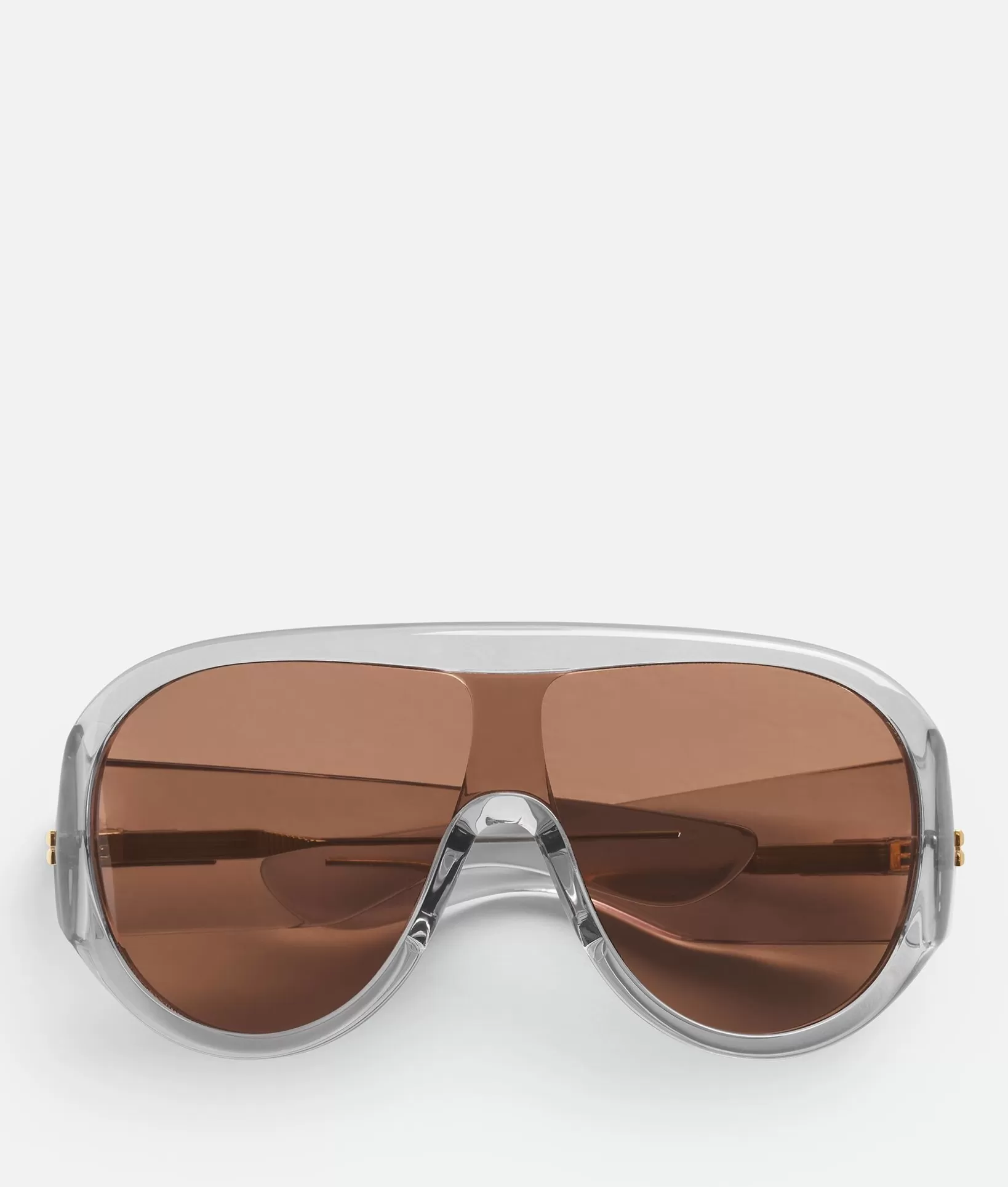 Sunglasses | Sunglasses>Bottega Veneta Scudo Shield Sunglasses Grey/brown