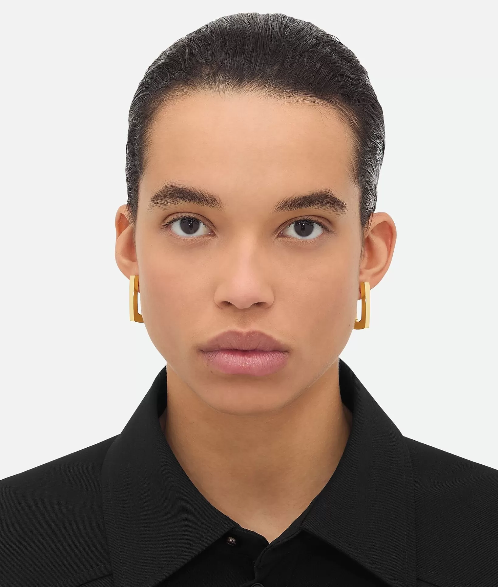 Earrings>Bottega Veneta Shape Hoop Earrings Yellow gold