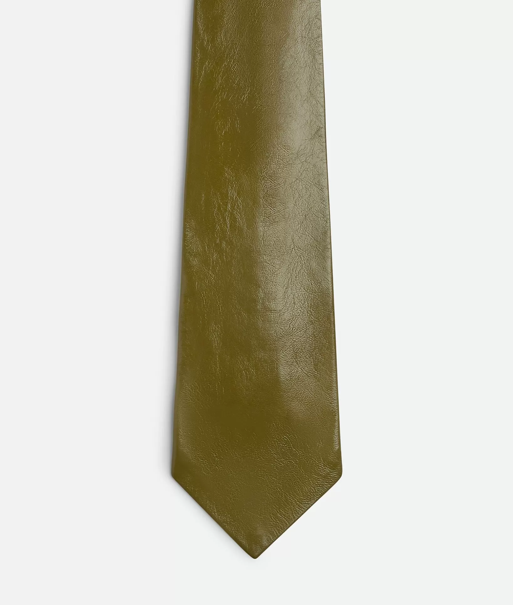 Scarves And Ties>Bottega Veneta Shiny Leather Tie Olive