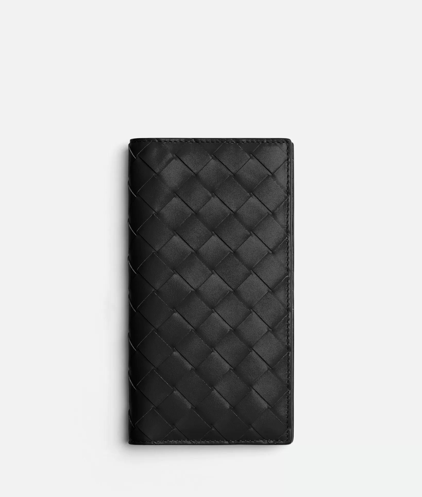 Long Wallets>Bottega Veneta Slim Intrecciato Long Wallet Nero