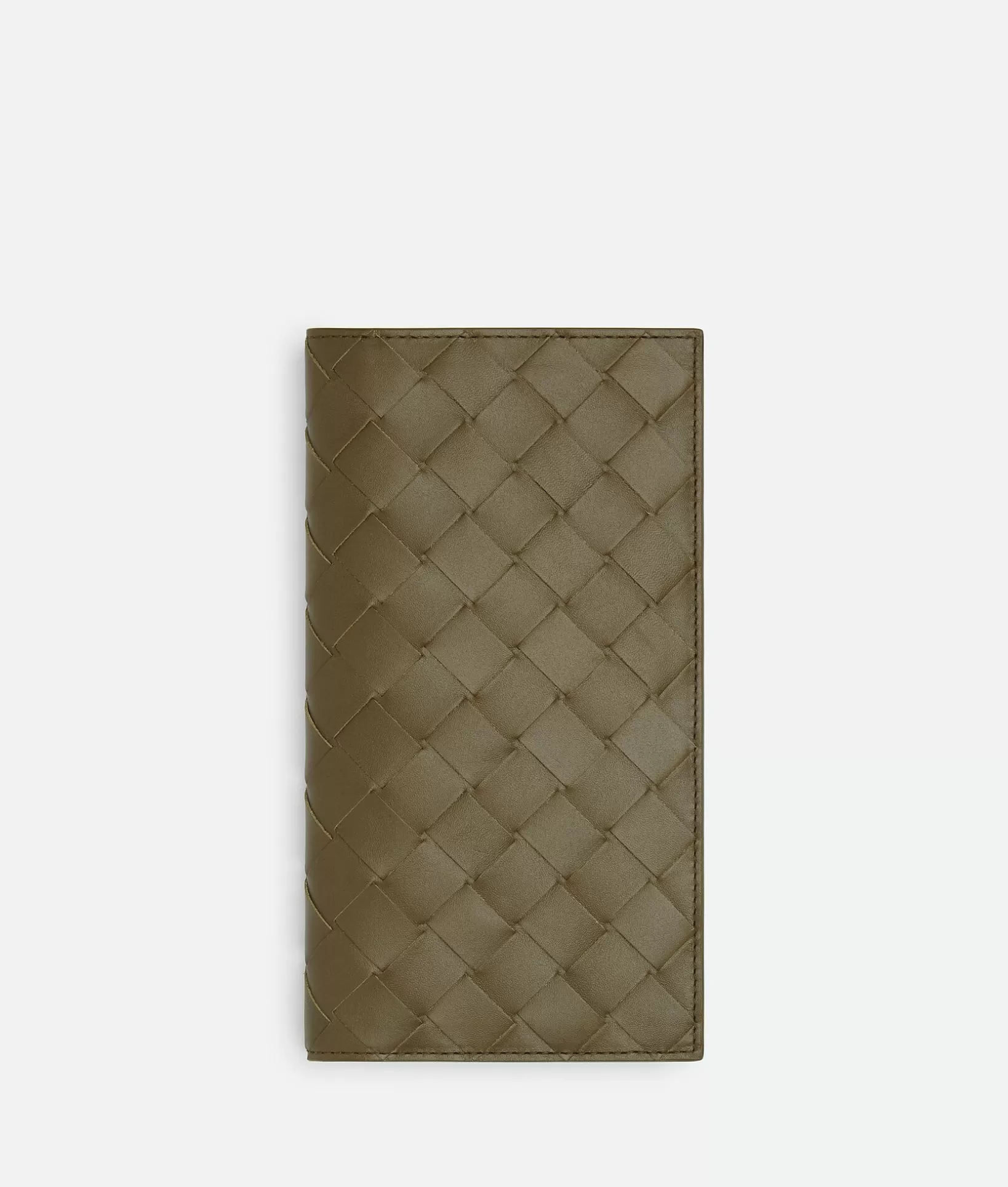 Long Wallets>Bottega Veneta Slim Intrecciato Long Wallet Mud