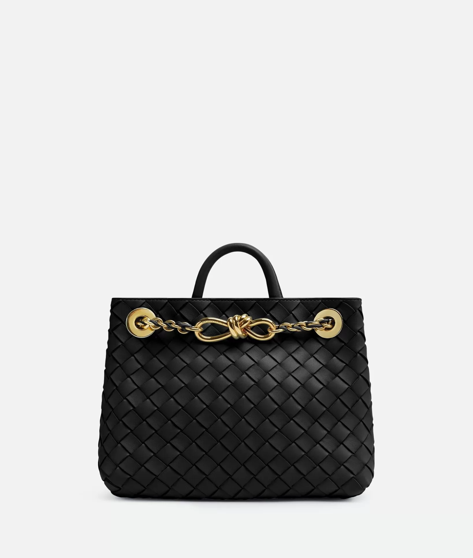 Handle>Bottega Veneta Small Andiamo With Chain Black