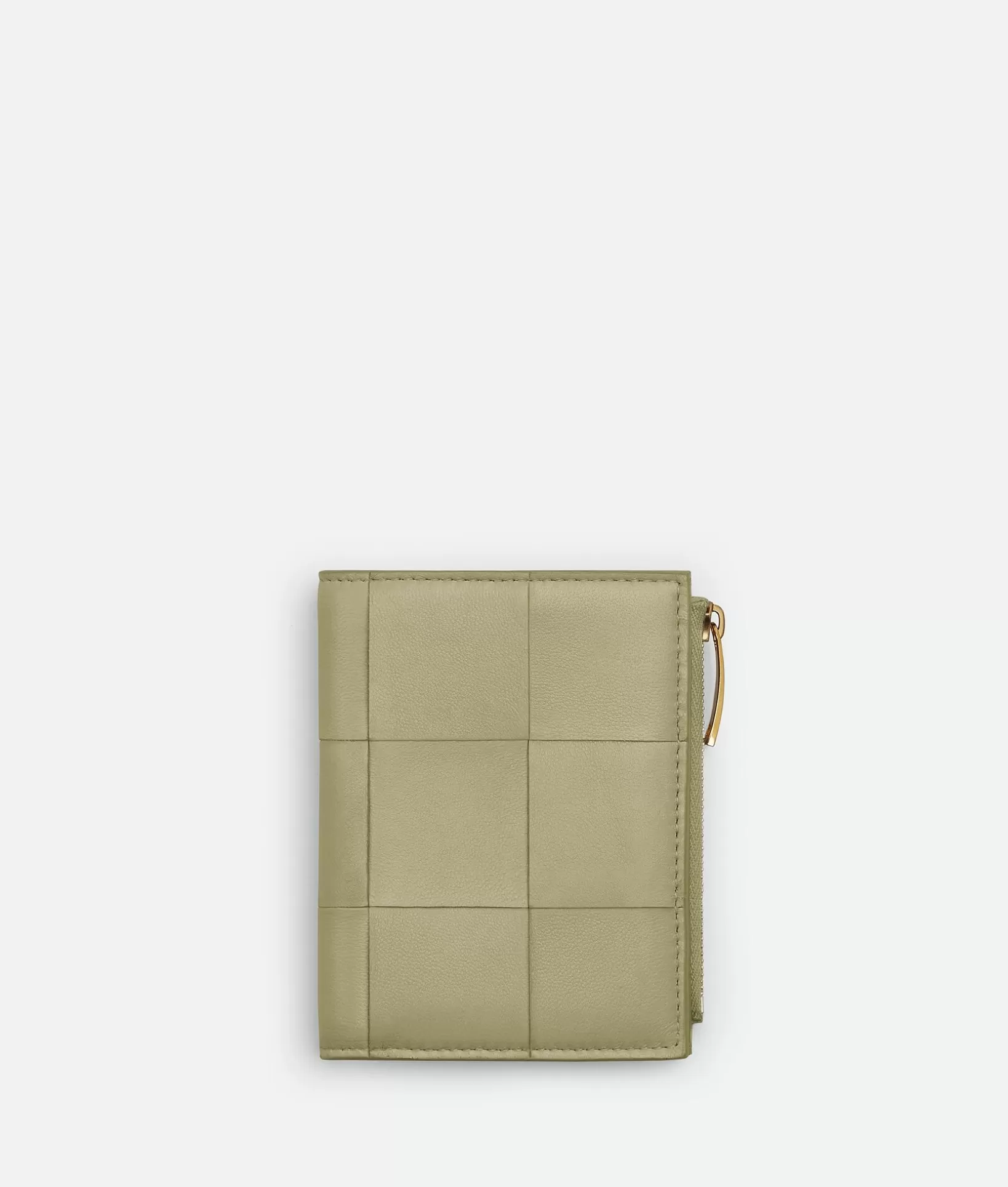 Small Wallets>Bottega Veneta Small Cassette Bi-Fold Zip Wallet Travertine