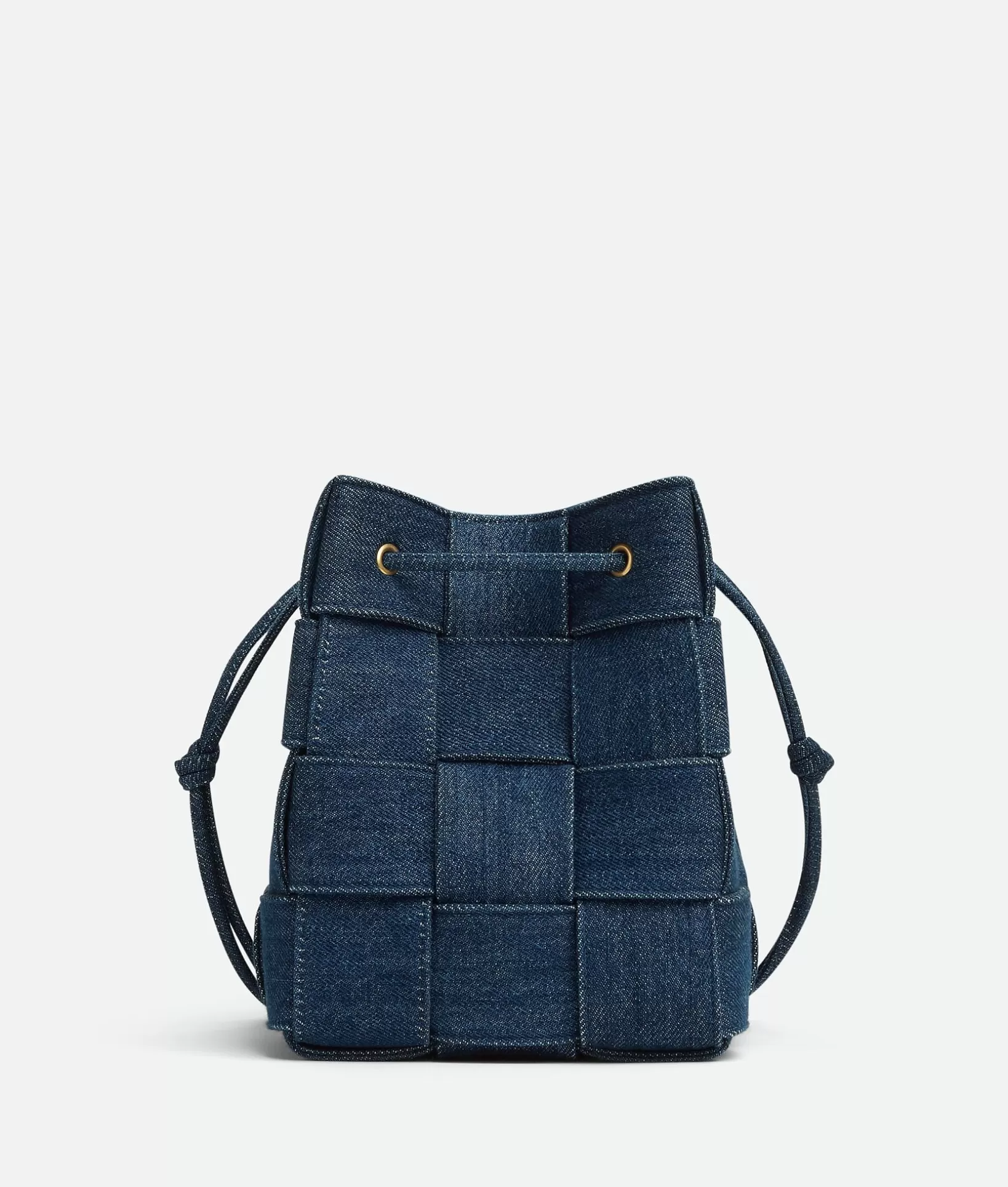 Mini>Bottega Veneta Small Cassette Cross-Body Bucket Indigo