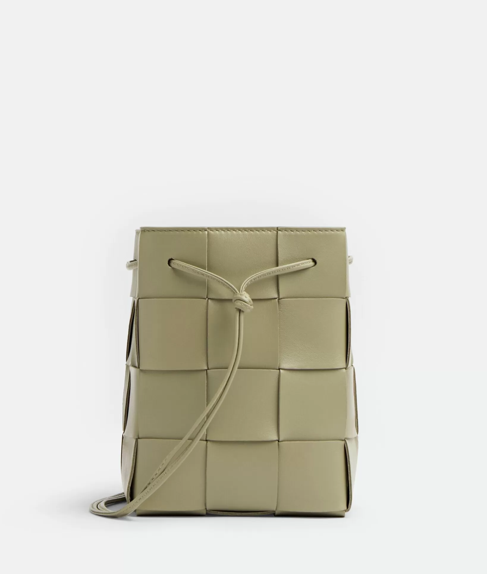 Mini>Bottega Veneta Small Cassette Cross-Body Bucket Travertine