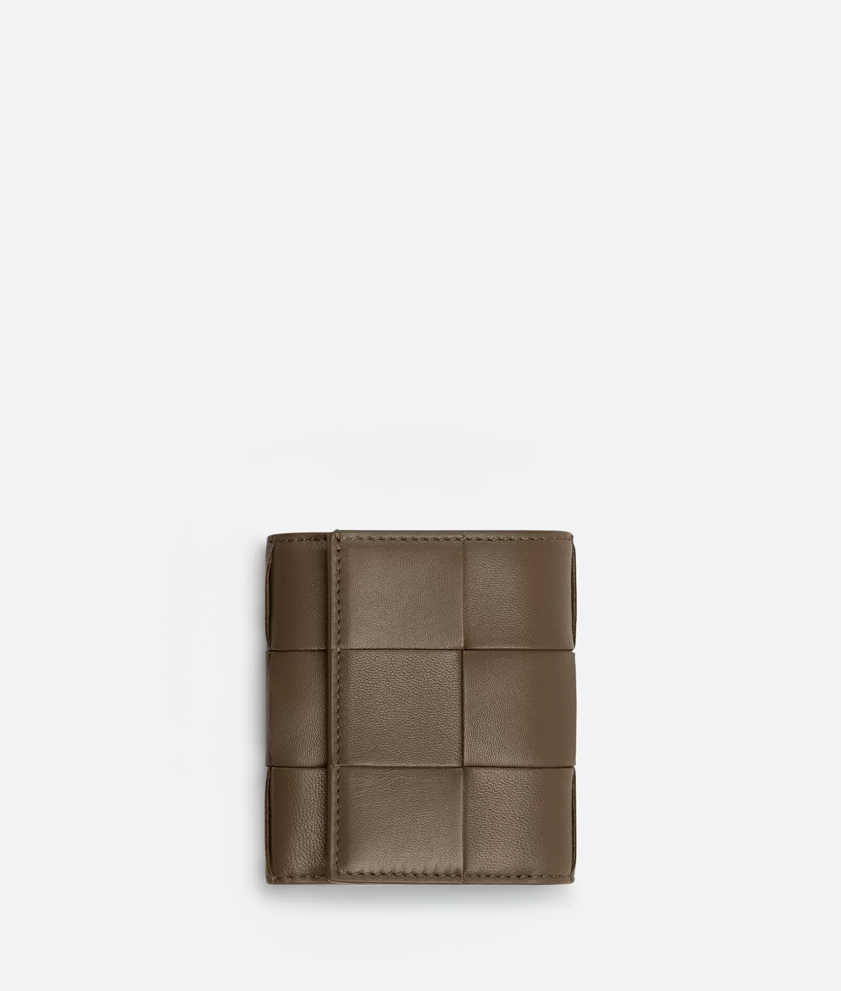 Small Wallets>Bottega Veneta Small Cassette Tri-Fold Zip Wallet Taupe grey