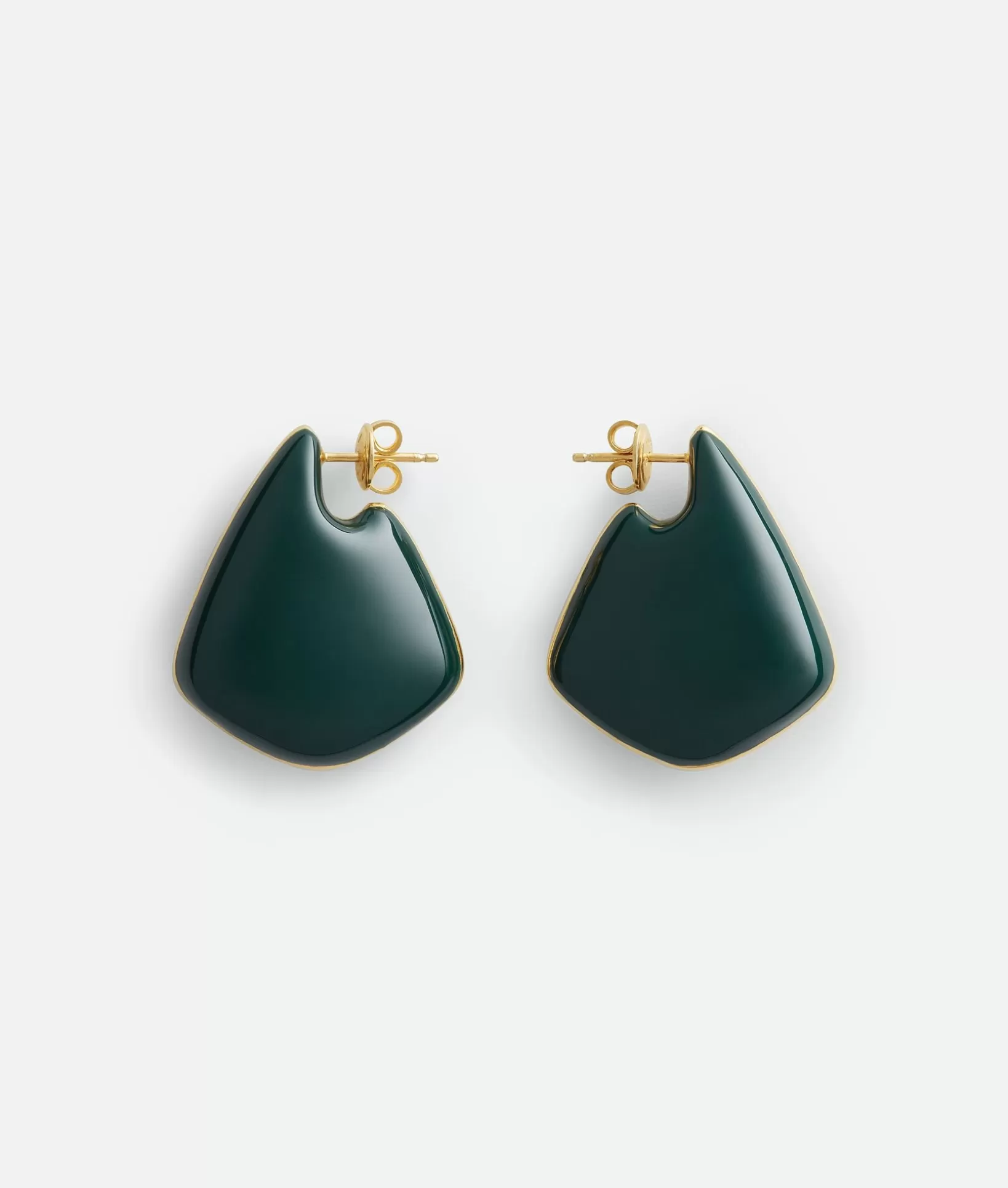 Earrings>Bottega Veneta Small Fin Earrings Dark green