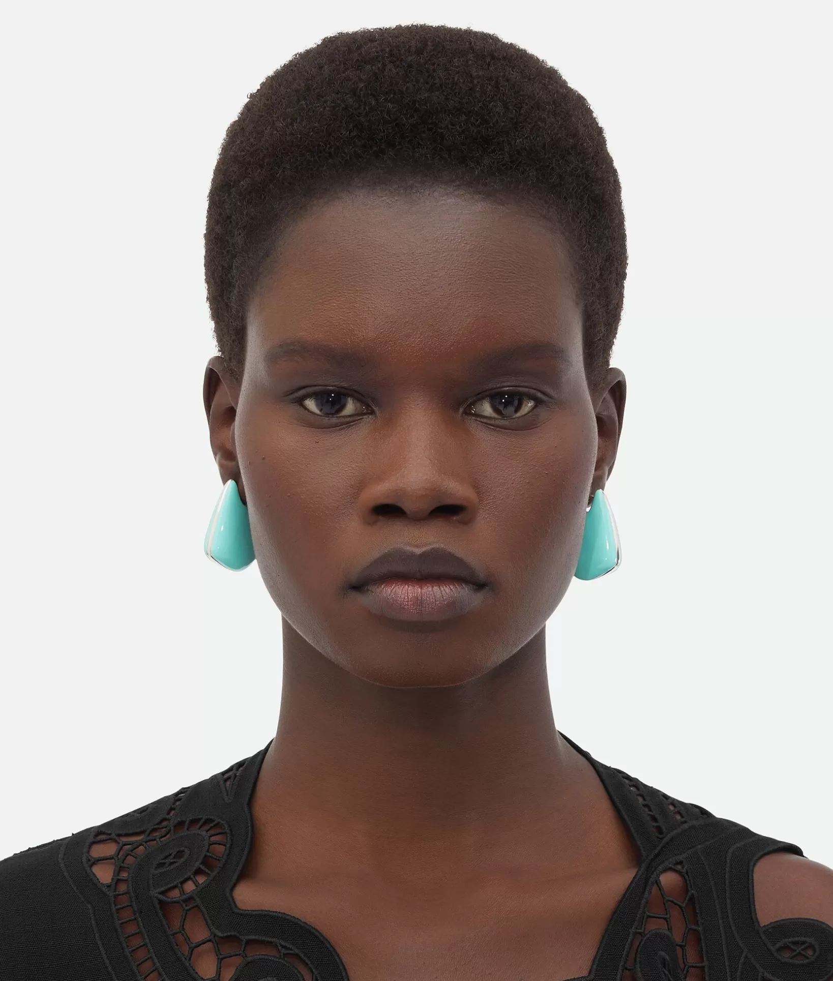 Earrings>Bottega Veneta Small Fin Earrings Green oasis