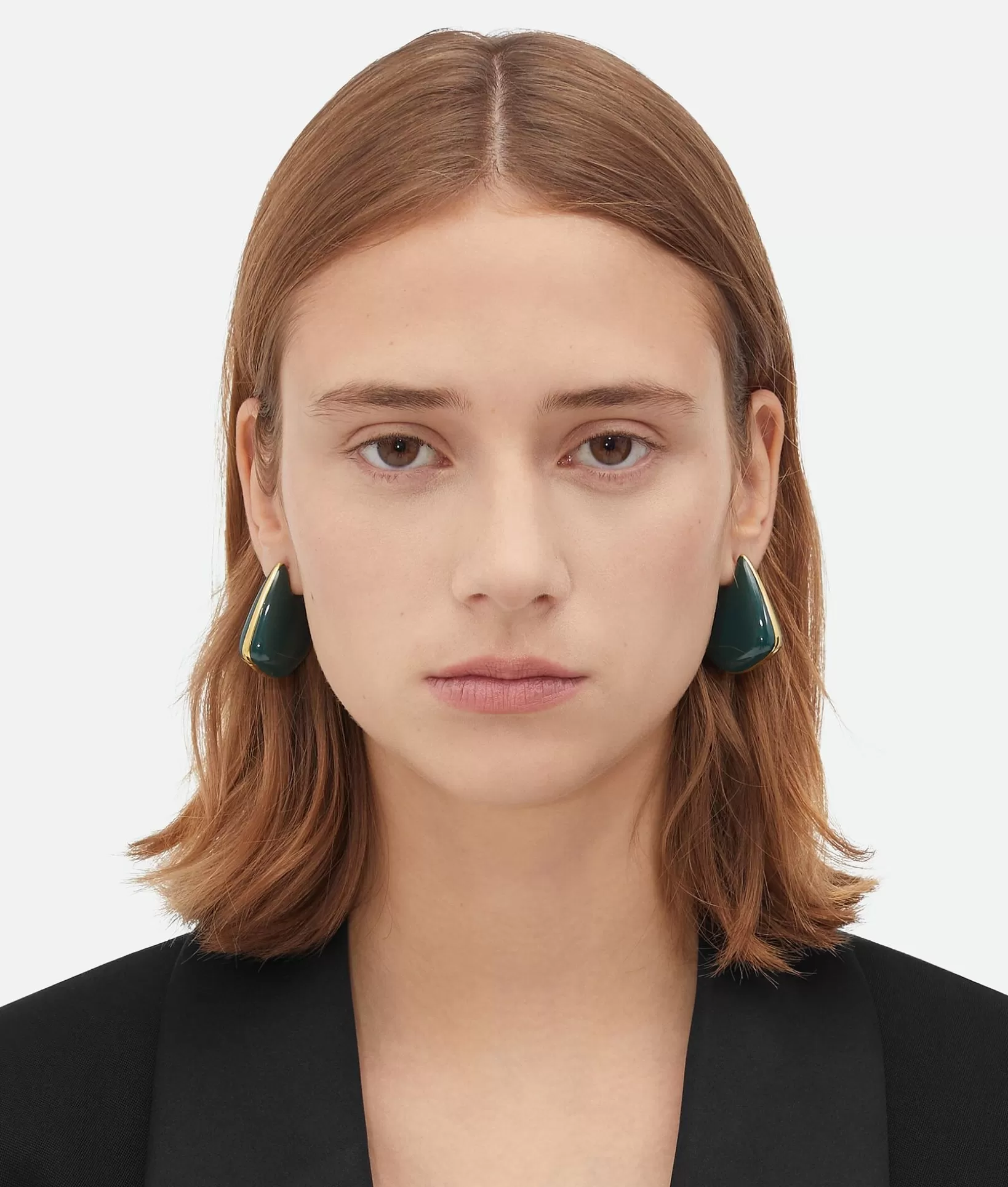 Earrings>Bottega Veneta Small Fin Earrings Dark green