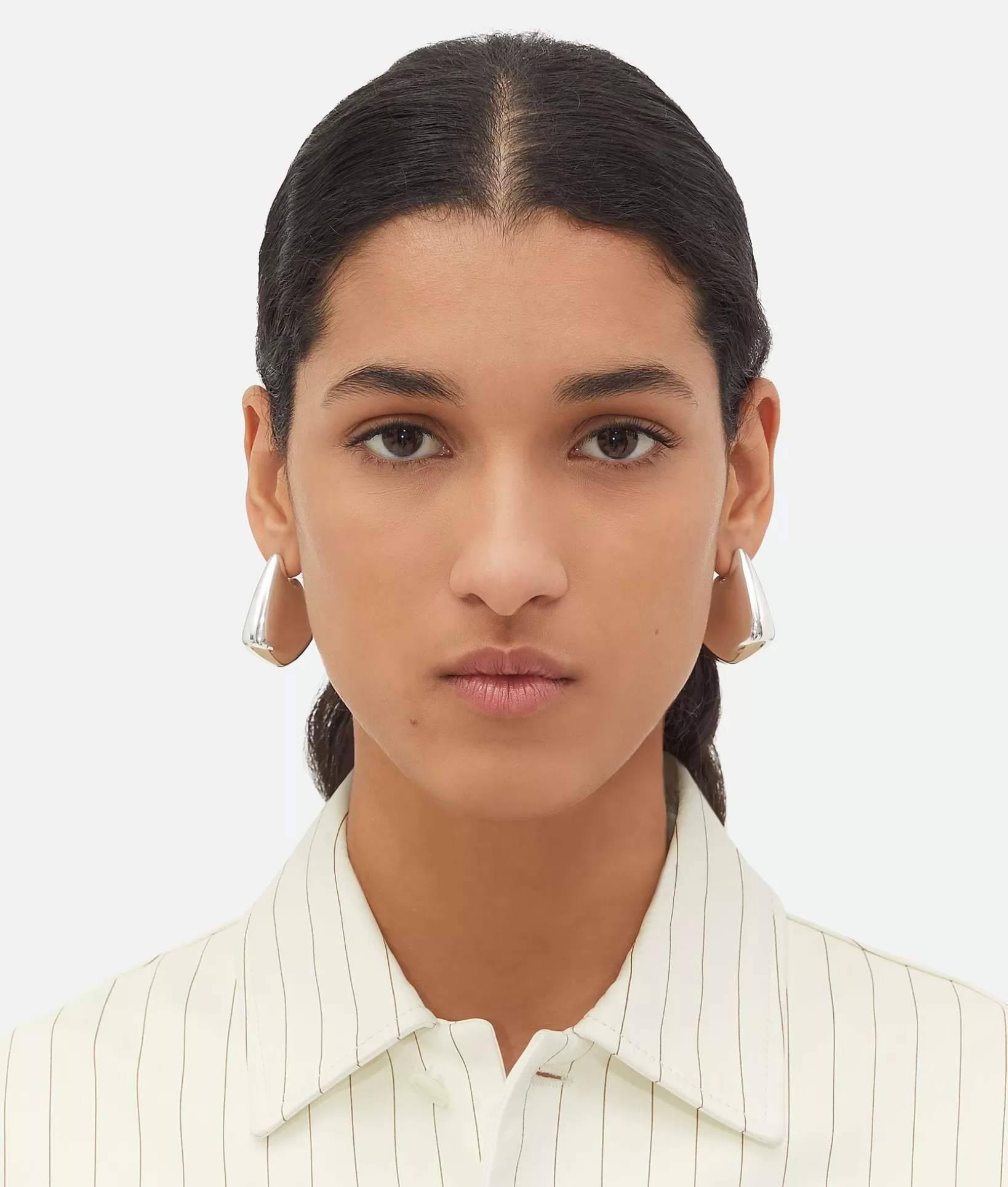 Earrings>Bottega Veneta Small Fin Earrings Silver