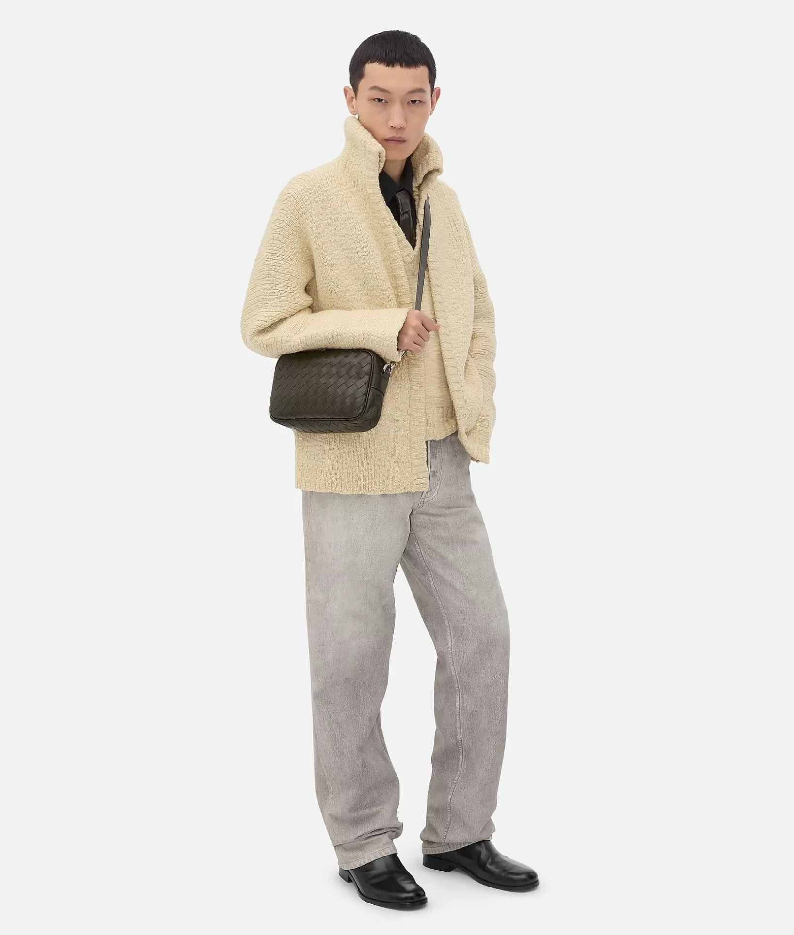 Crossbody>Bottega Veneta Small Intrecciato Camera Bag Kaki