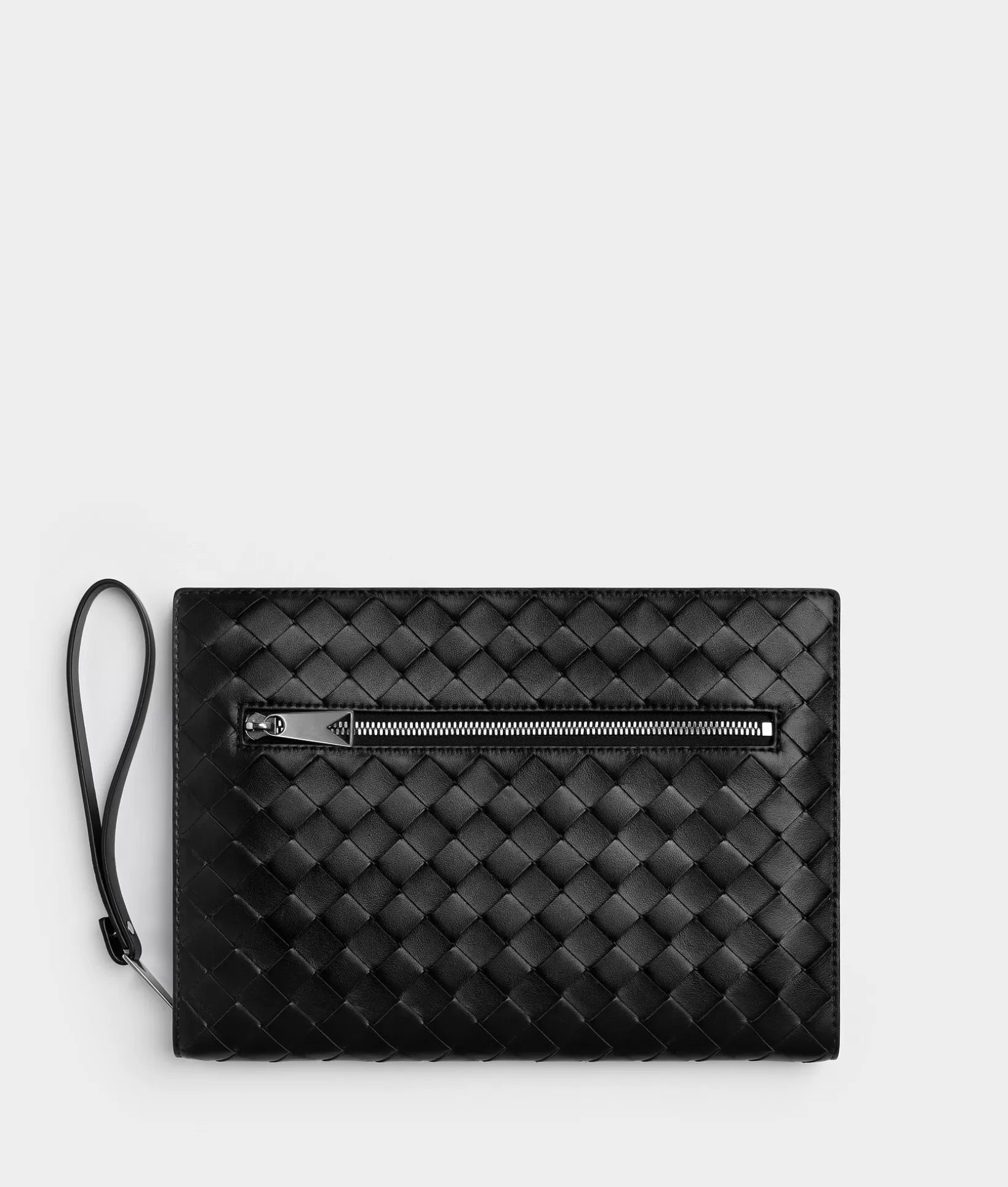 Document Case>Bottega Veneta Small Intrecciato Document Case With Wristlet Nero