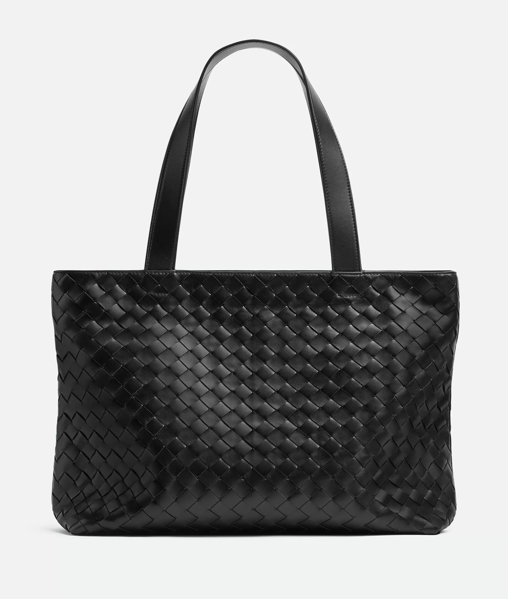 Shopper>Bottega Veneta Small Intrecciato Zipped Tote Black