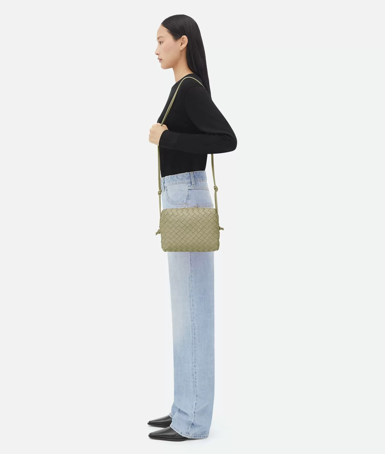 Crossbody>Bottega Veneta Small Loop Camera Bag Travertine