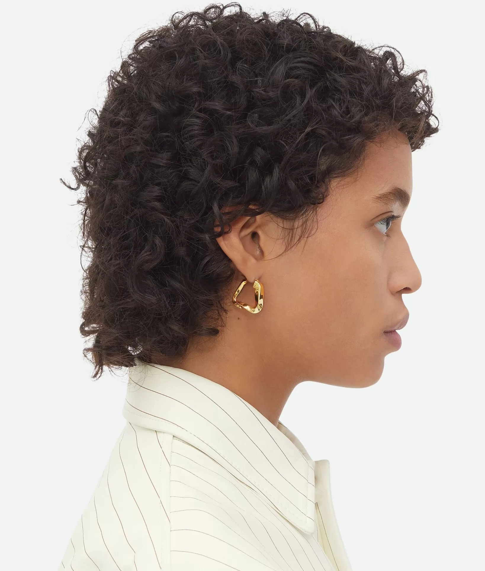 Earrings>Bottega Veneta Small Twist Triangle Hoop Earrings Yellow gold