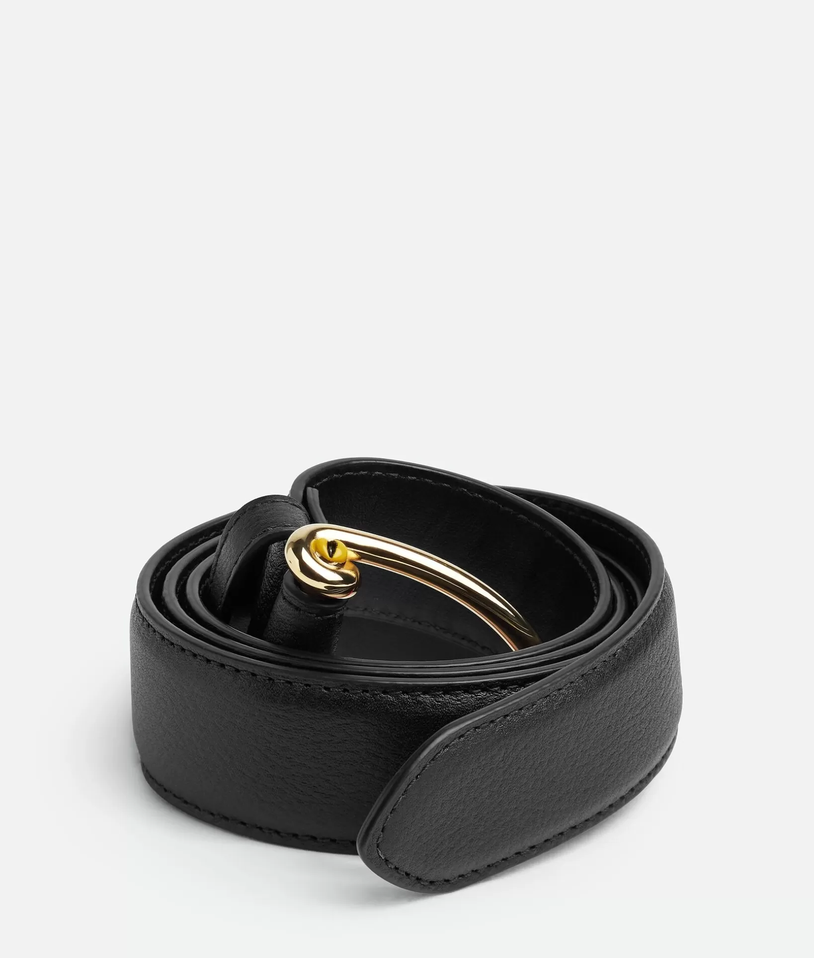 Belts>Bottega Veneta Snake Belt Black