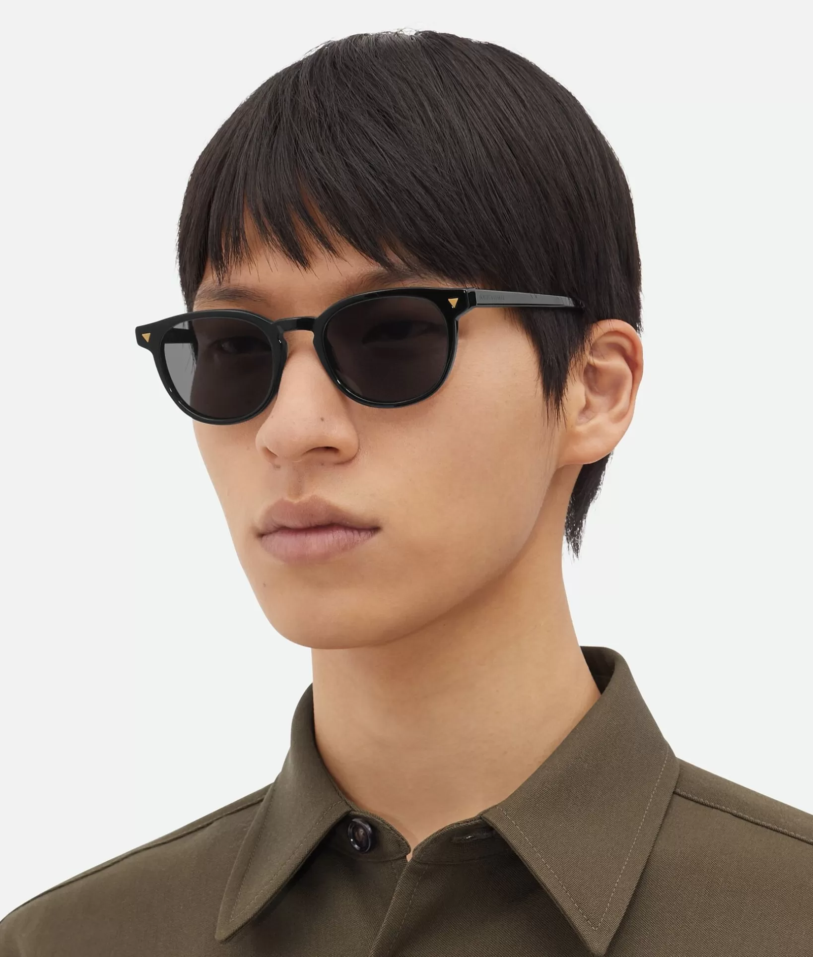 Sunglasses | Sunglasses>Bottega Veneta Soft Recycled Acetate Panthos Sunglasses Black / Grey