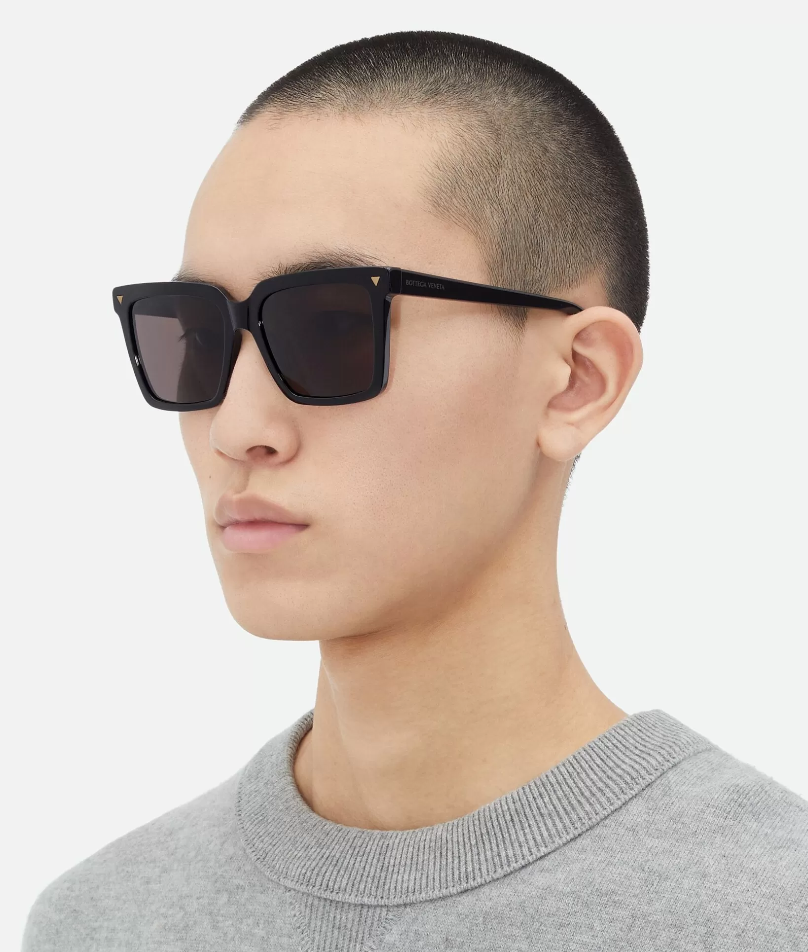 Sunglasses | Sunglasses>Bottega Veneta Soft Recycled Acetate Square Sunglasses Black / Grey