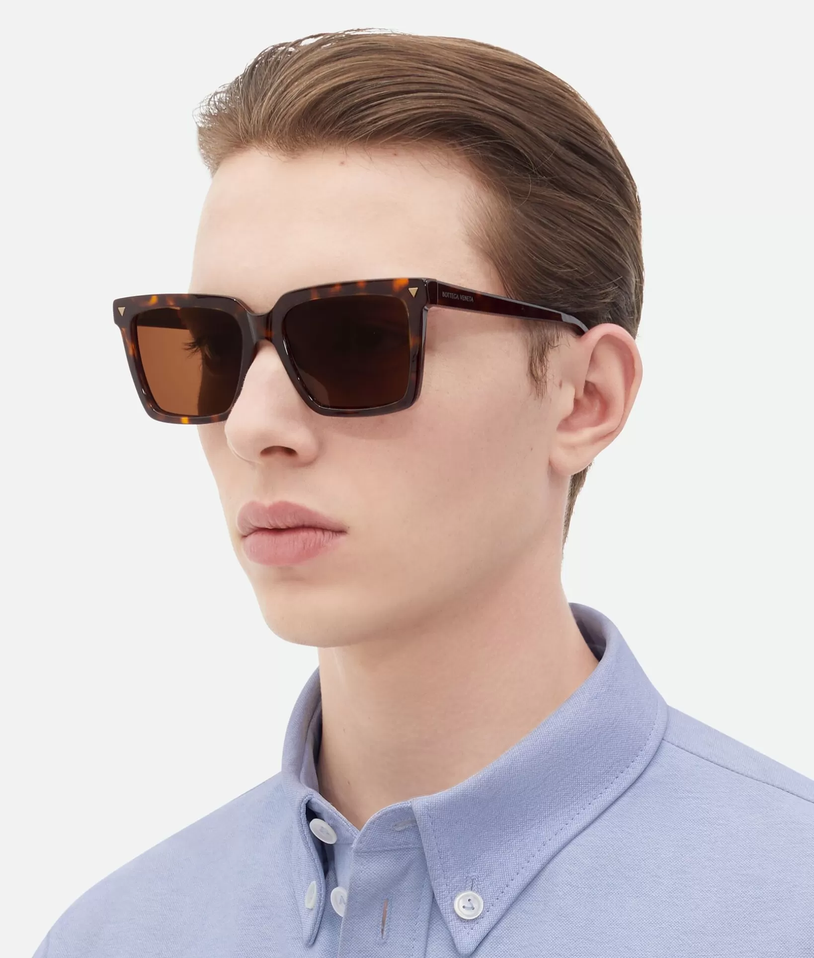 Sunglasses | Sunglasses>Bottega Veneta Soft Recycled Acetate Square Sunglasses Havana / Brown