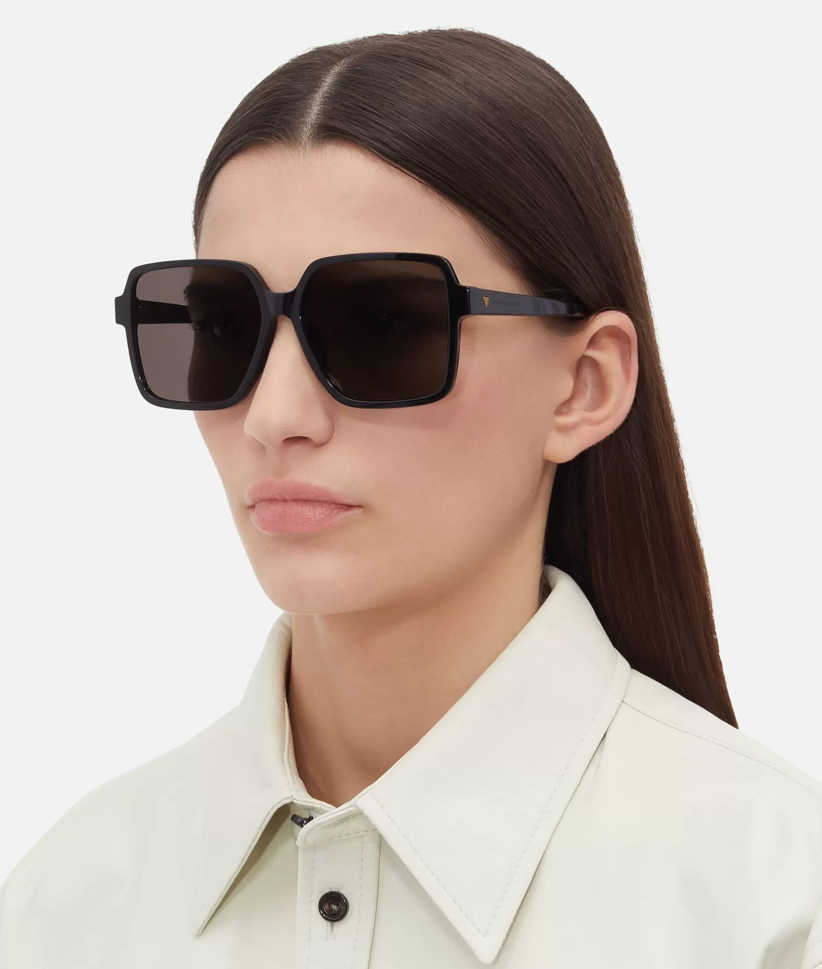 Sunglasses>Bottega Veneta Soft Square Sunglasses Black/grey