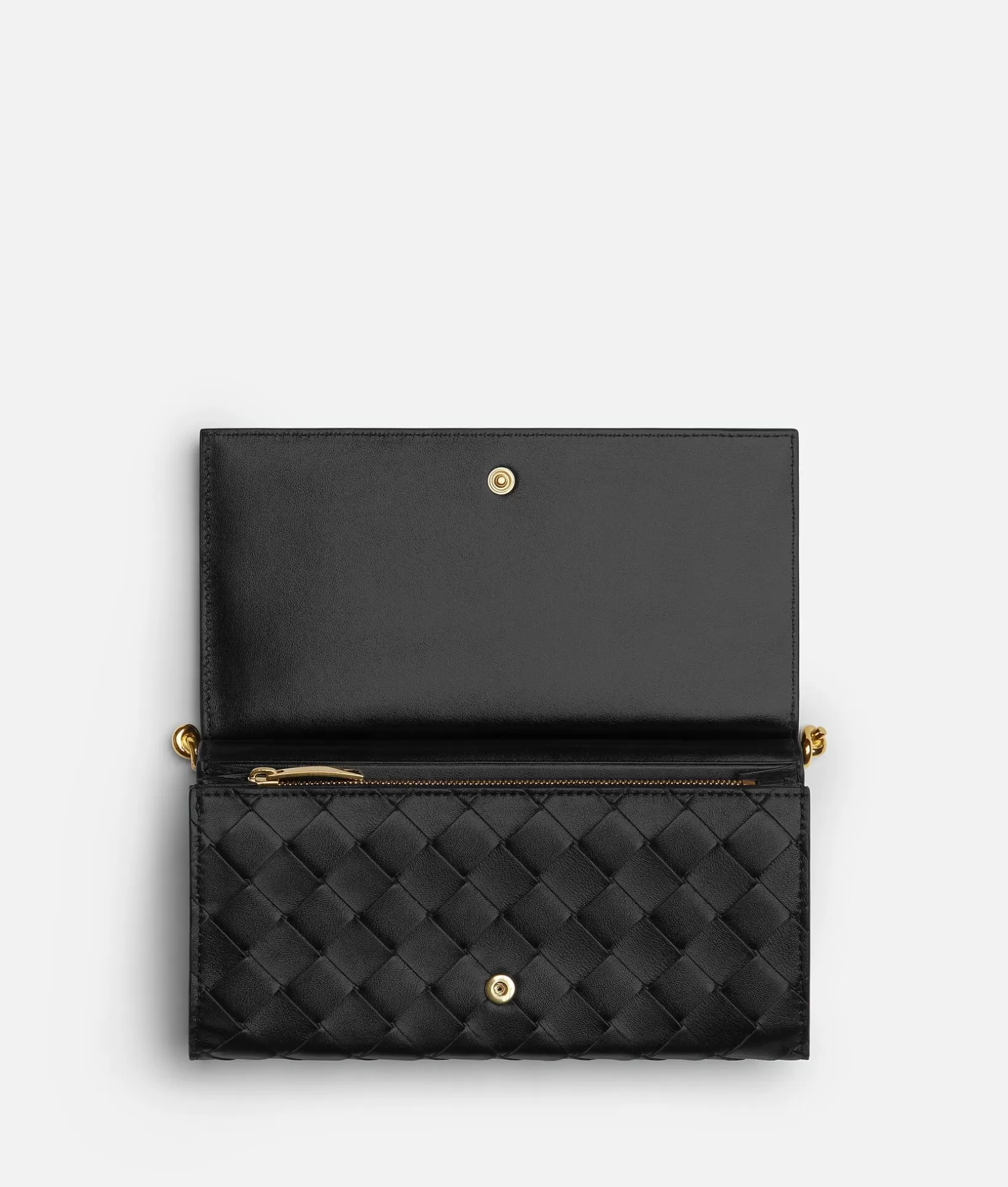 Long Wallets>Bottega Veneta Solstice Large Flap Wallet Black