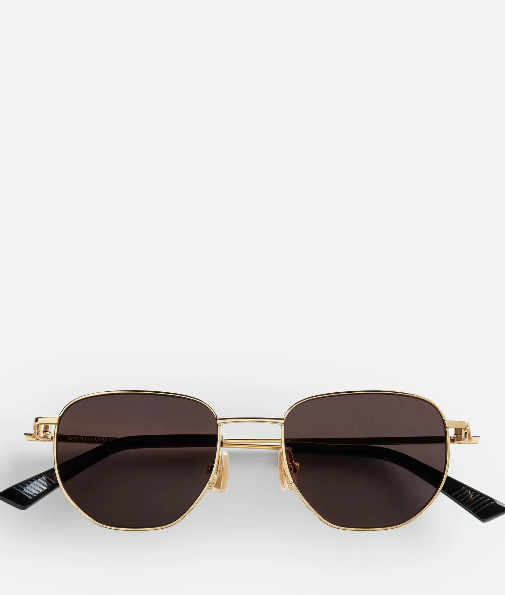 Sunglasses | Sunglasses>Bottega Veneta Split Panthos Sunglasses Gold/grey