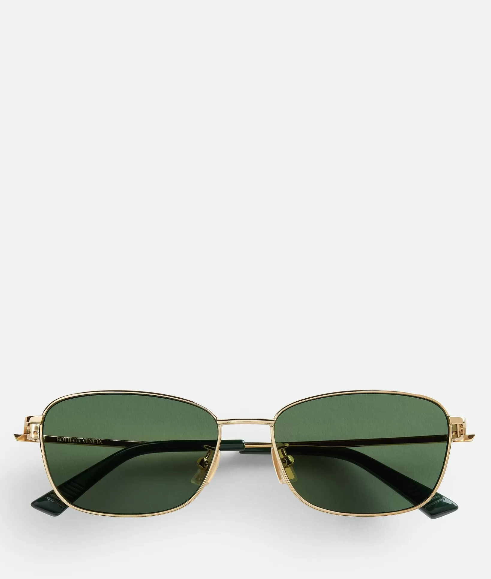 Sunglasses | Sunglasses>Bottega Veneta Split Rectangular Sunglasses Gold/green