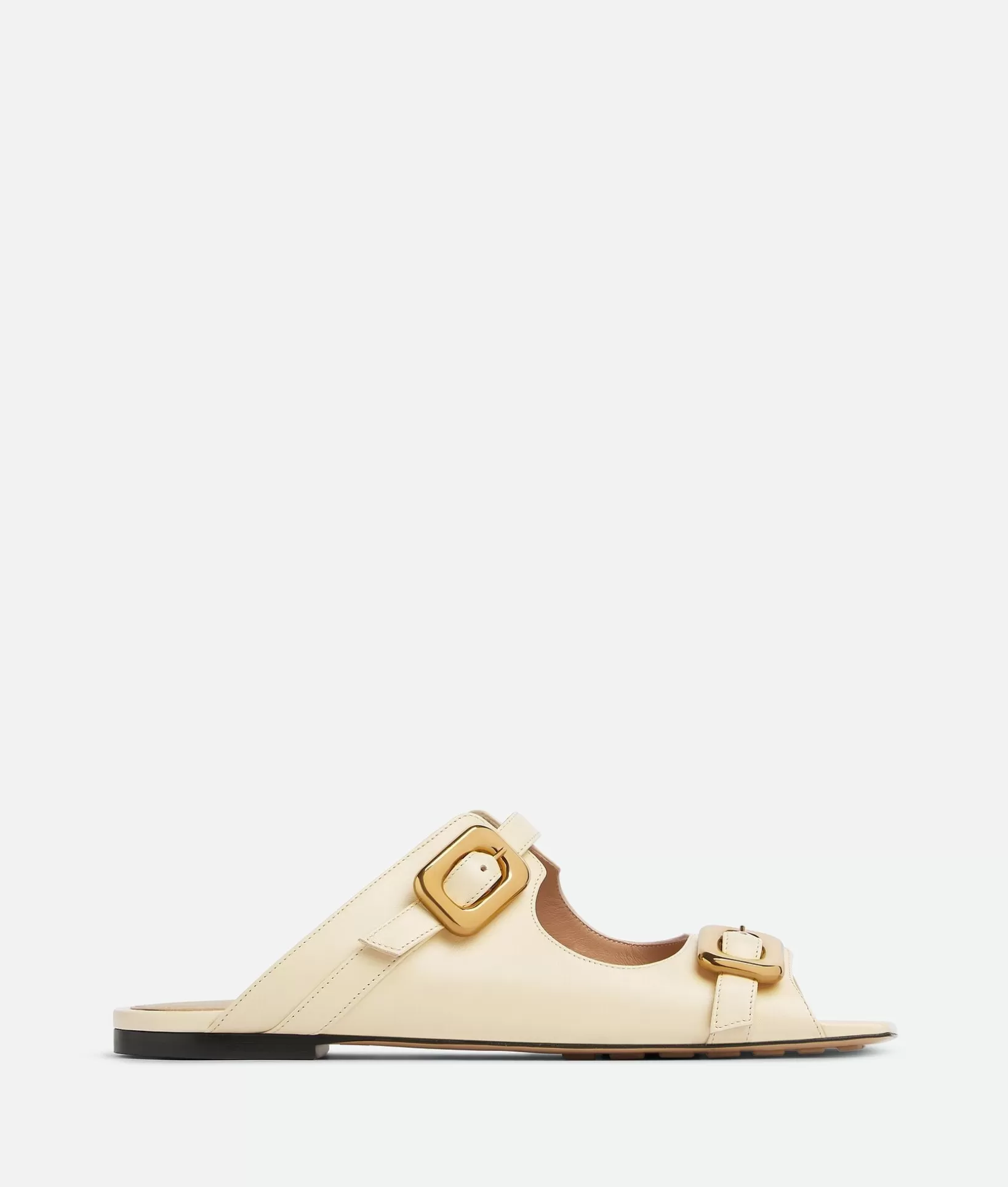 Sandals>Bottega Veneta Stretch Buckle Flat Mule Sea salt