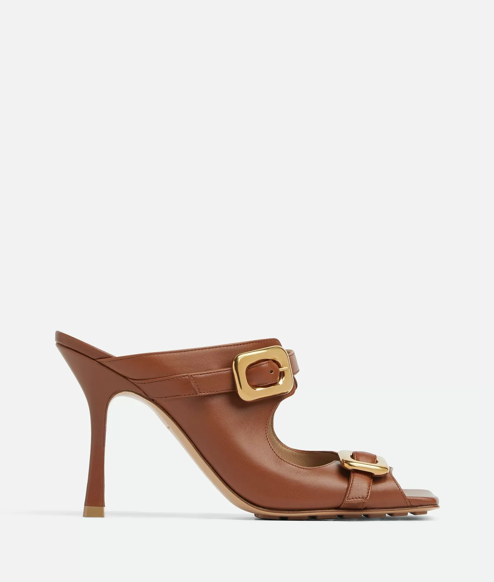 Sandals>Bottega Veneta Stretch Buckle Mule Sandal Caramel