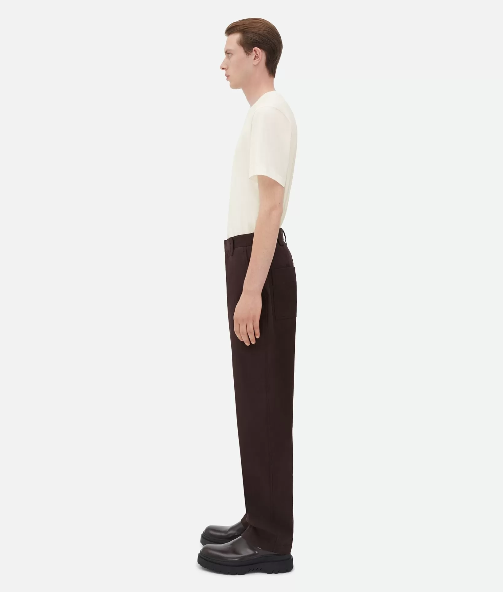 Trousers And Shorts>Bottega Veneta Stretch Cotton Tapered Trousers Fondant