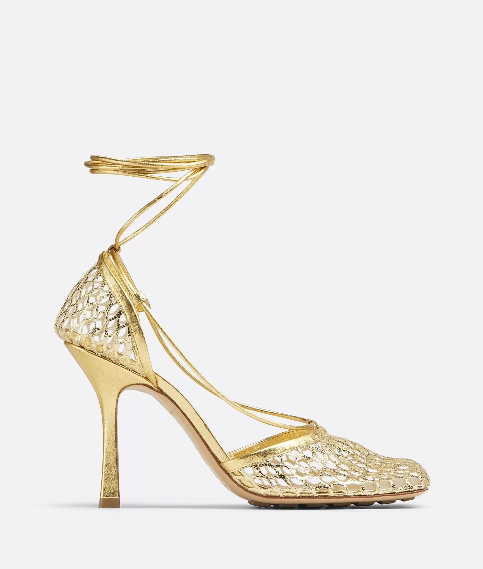 Sandals>Bottega Veneta Stretch Lace-Up Sandal Gold