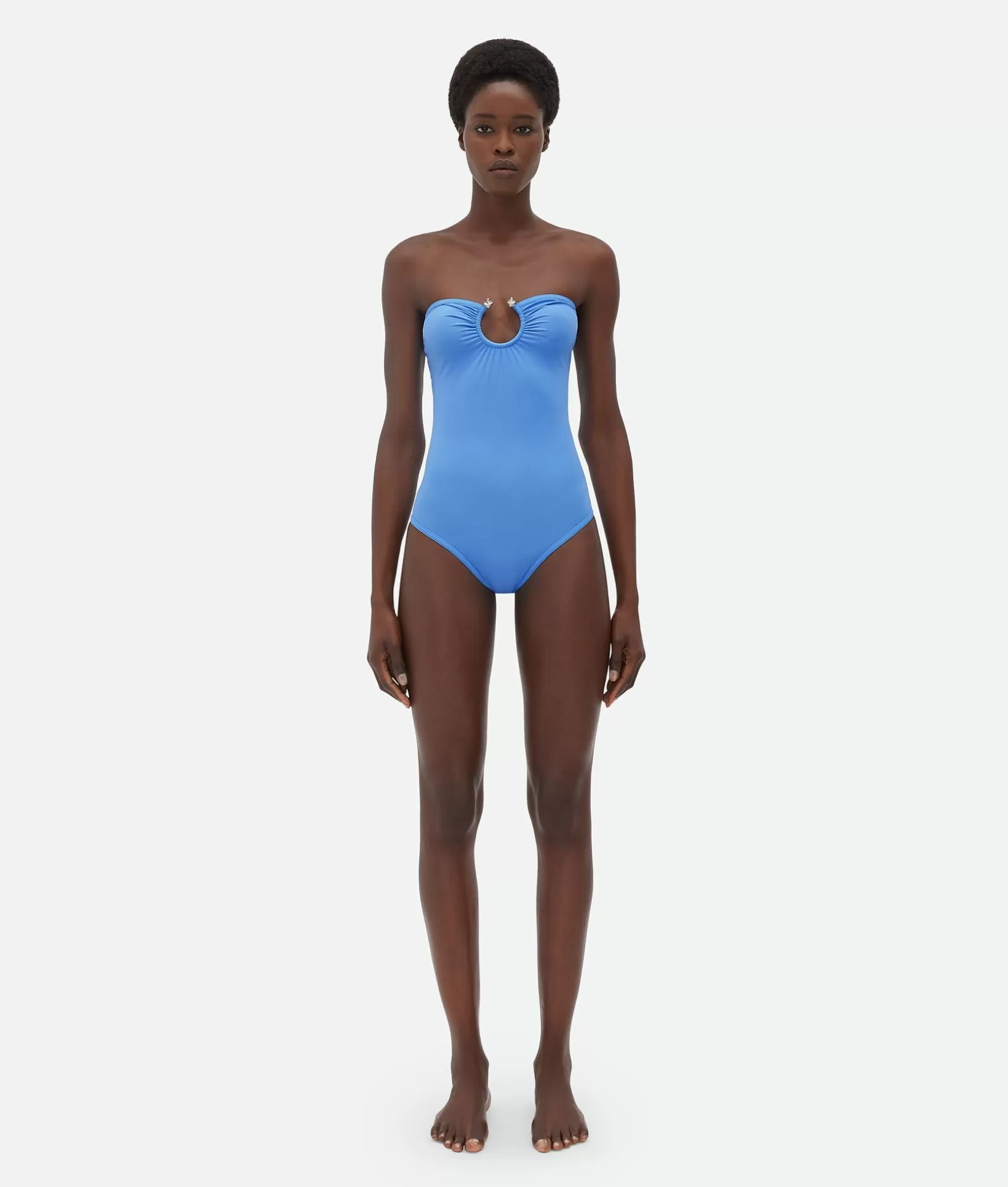 Swimwear>Bottega Veneta Stretch Nylon Swimsuit With Knot Ring Admiral