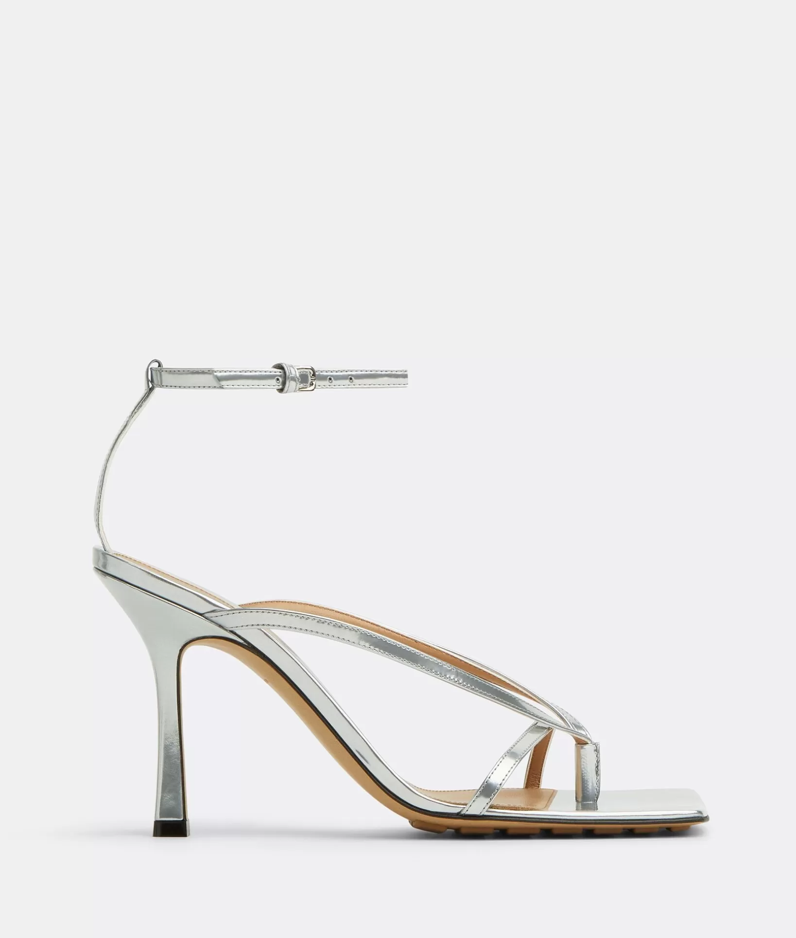 Sandals>Bottega Veneta Stretch Strap Sandal Silver