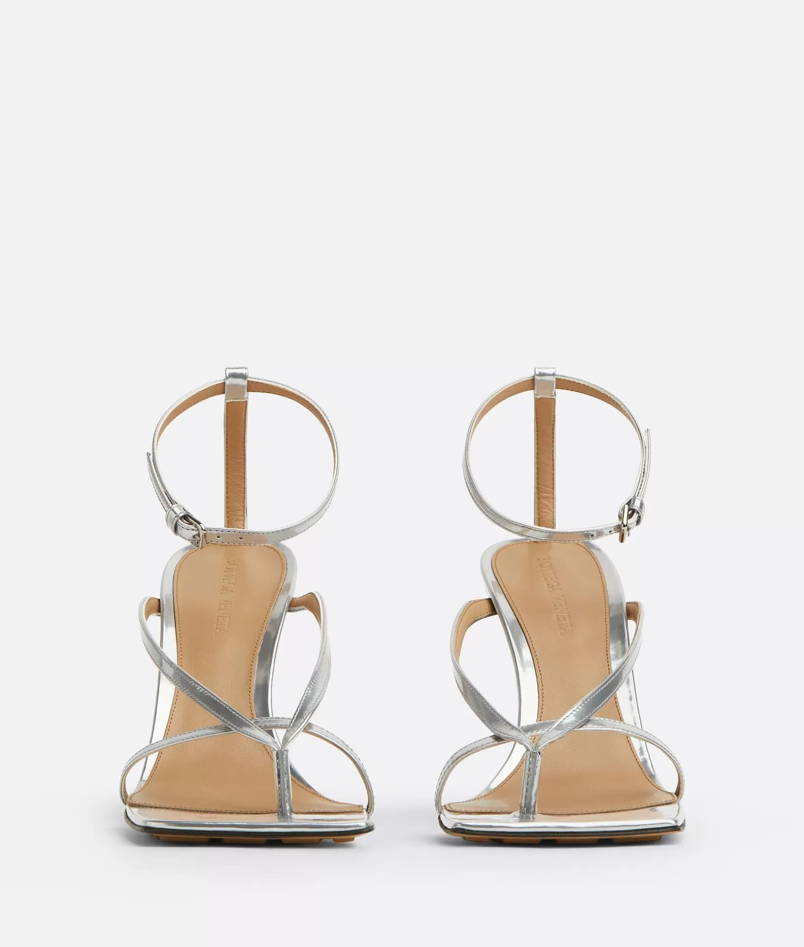 Sandals>Bottega Veneta Stretch Strap Sandal Silver