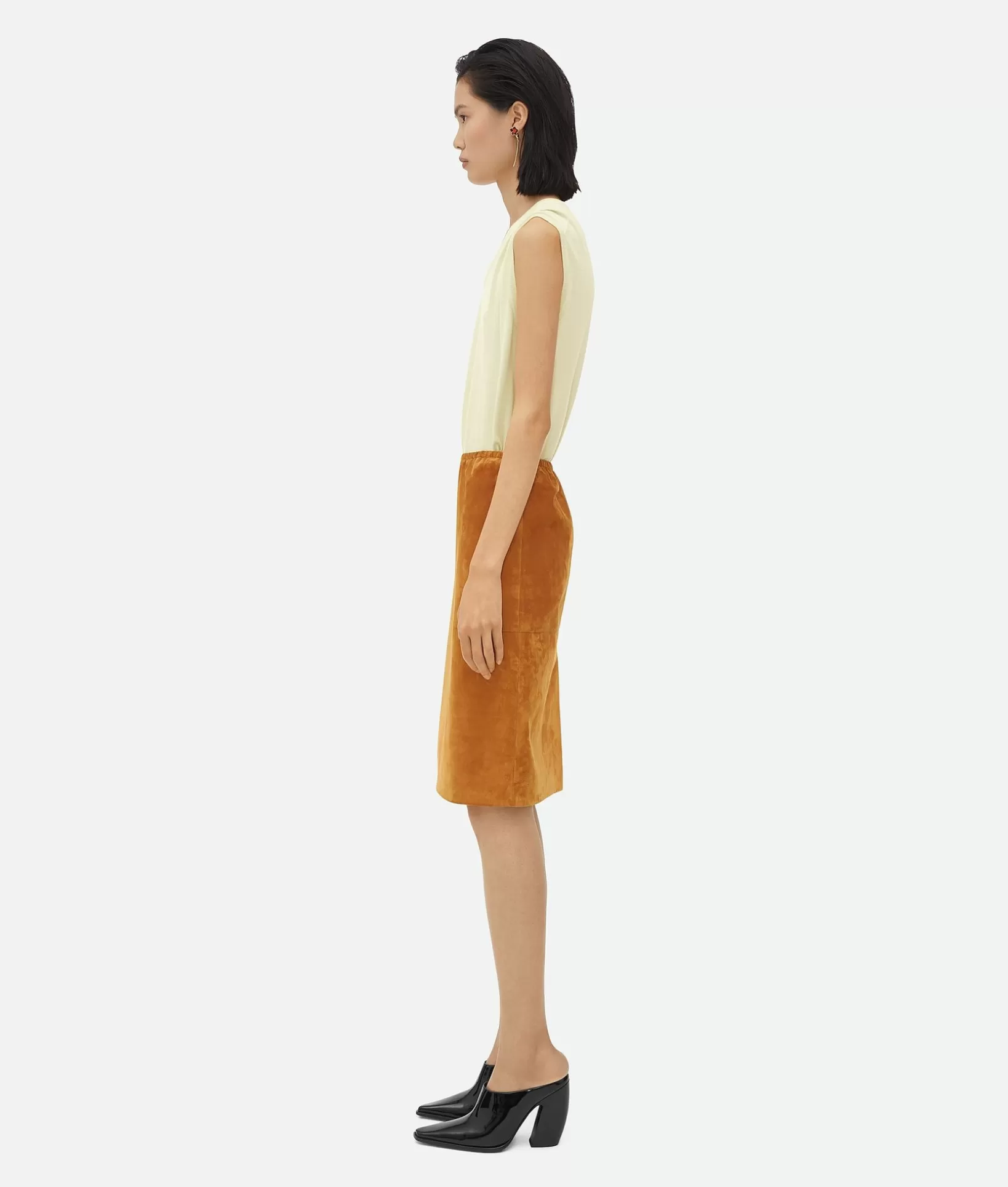 Skirts | Leather>Bottega Veneta Suede Leather Skirt Peanut butter