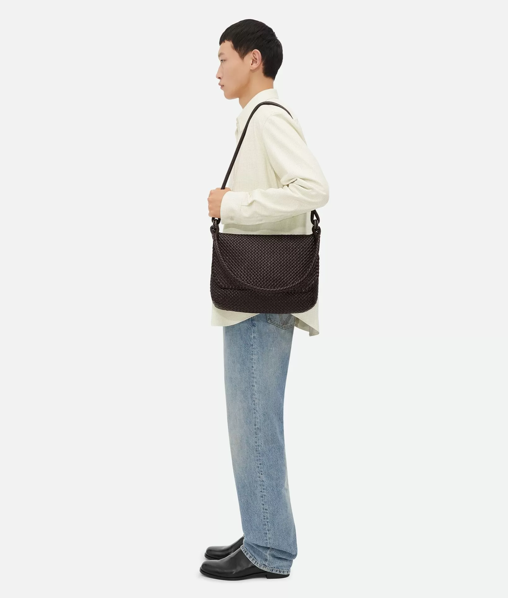 Crossbody>Bottega Veneta Swing Messenger Fondant