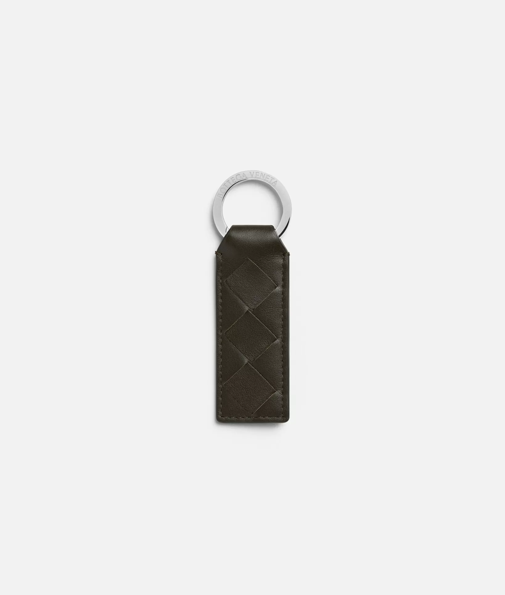 Key Rings>Bottega Veneta Tab Key Ring Kaki