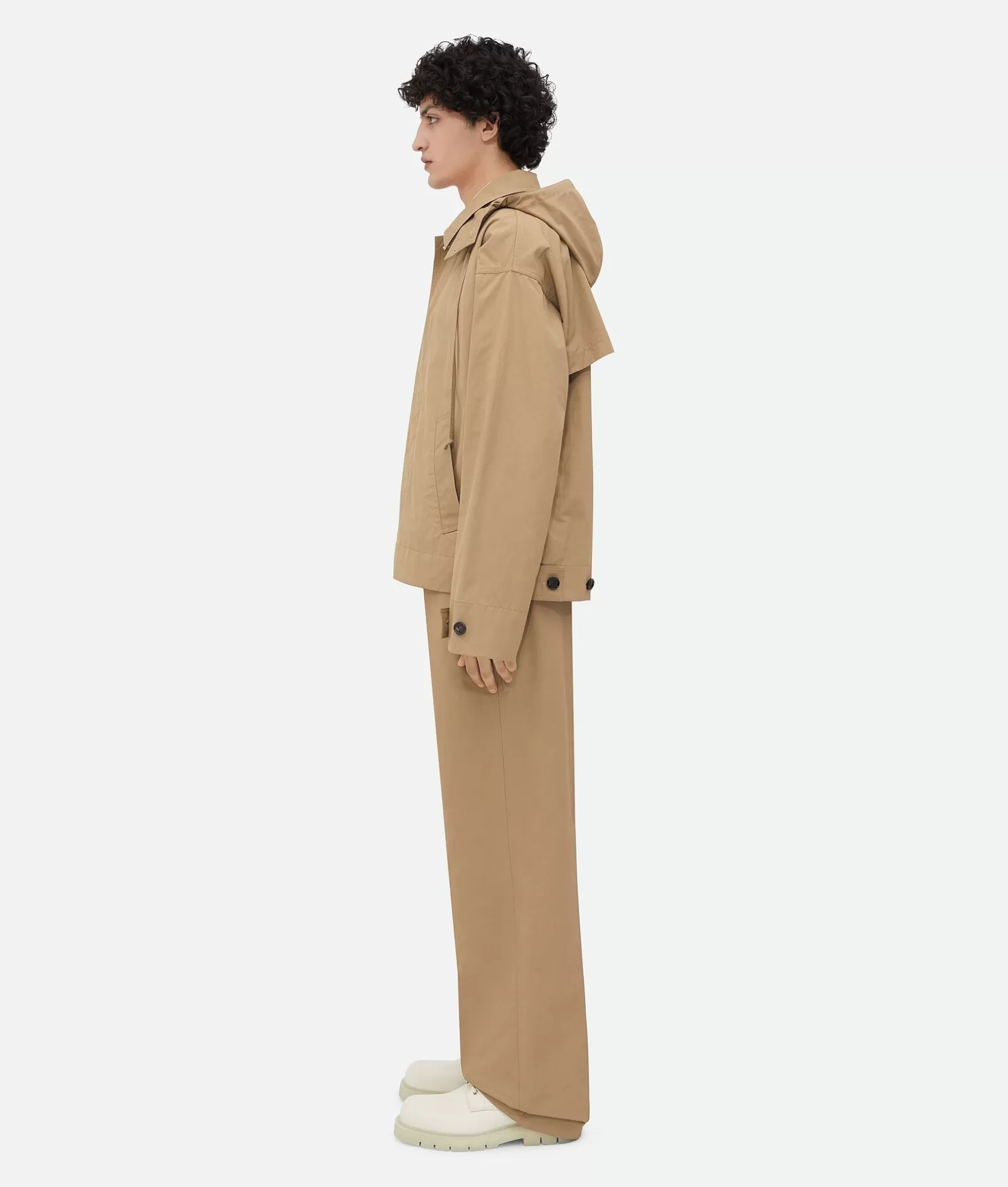 Coats>Bottega Veneta Tech Cotton Blouson Desert taupe/oatmeal