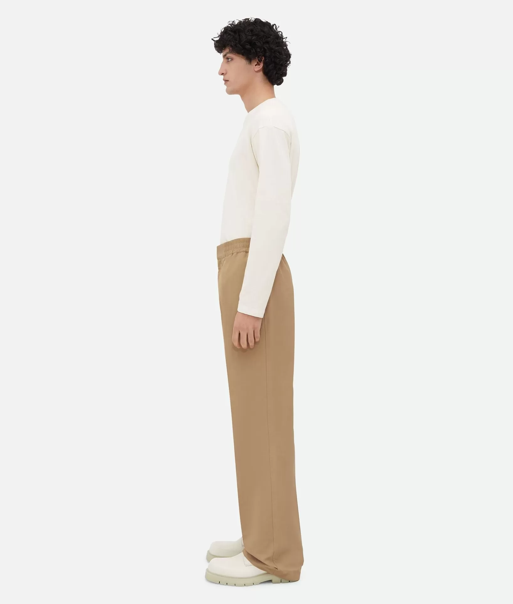 Trousers And Shorts>Bottega Veneta Tech Cotton Trousers Desert taupe/oatmeal